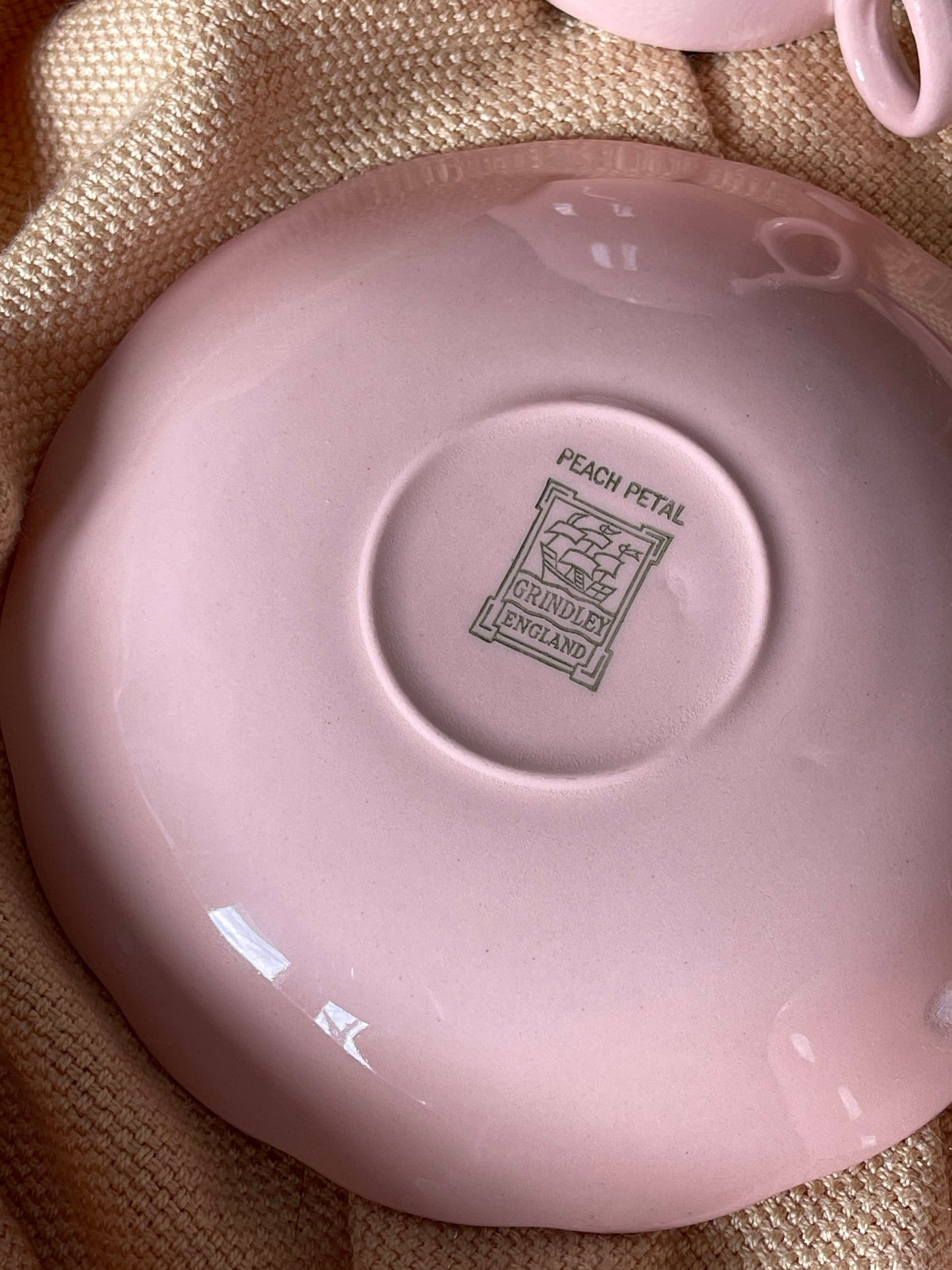 Vintage Grindley Peach Petal Tea Cups