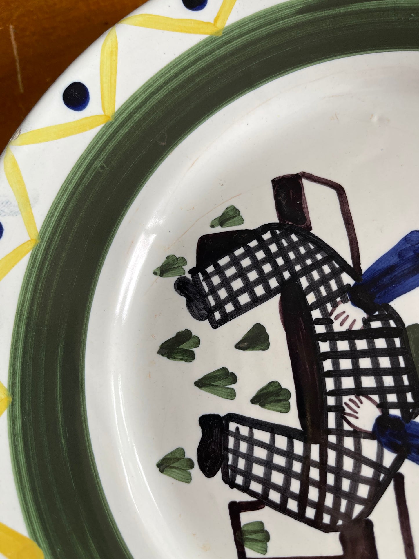 Vintage French HB Quimper Folk Art Plates