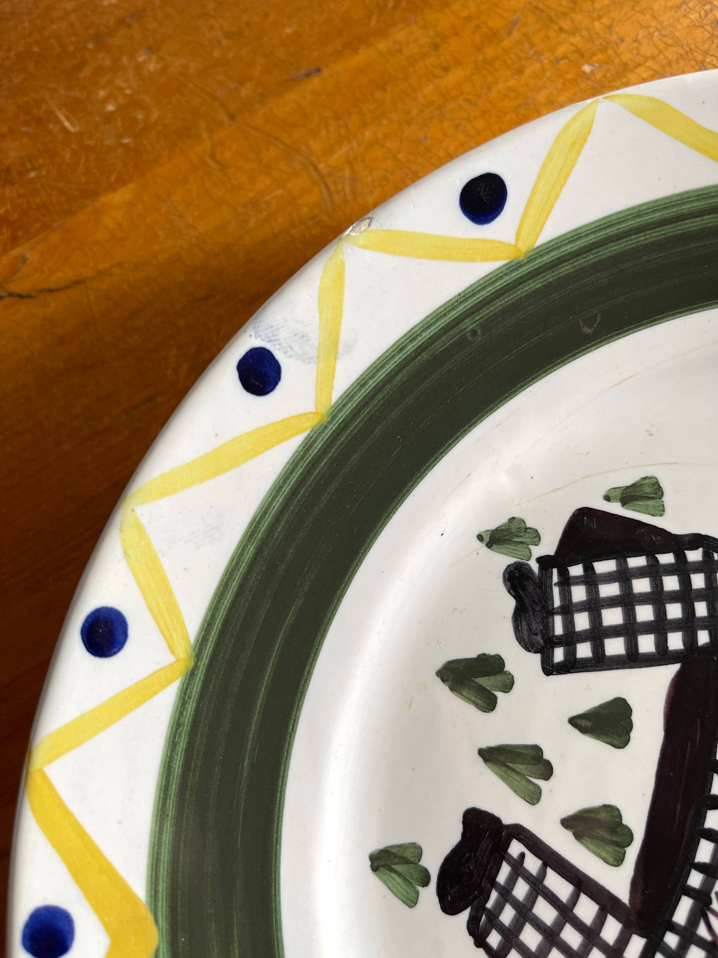 Vintage French HB Quimper Folk Art Plates