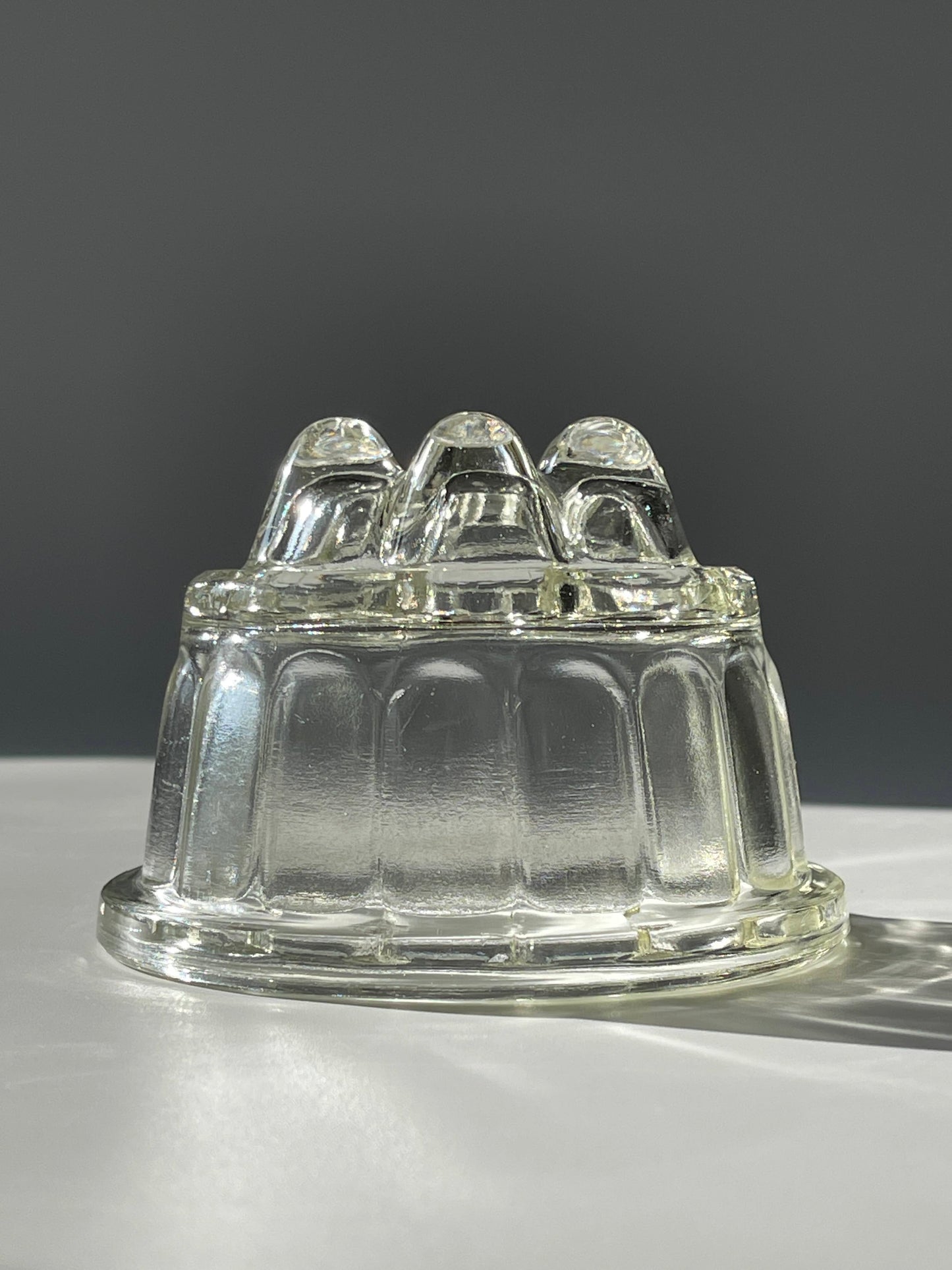 Vintage Small Round Glass Jelly Mould