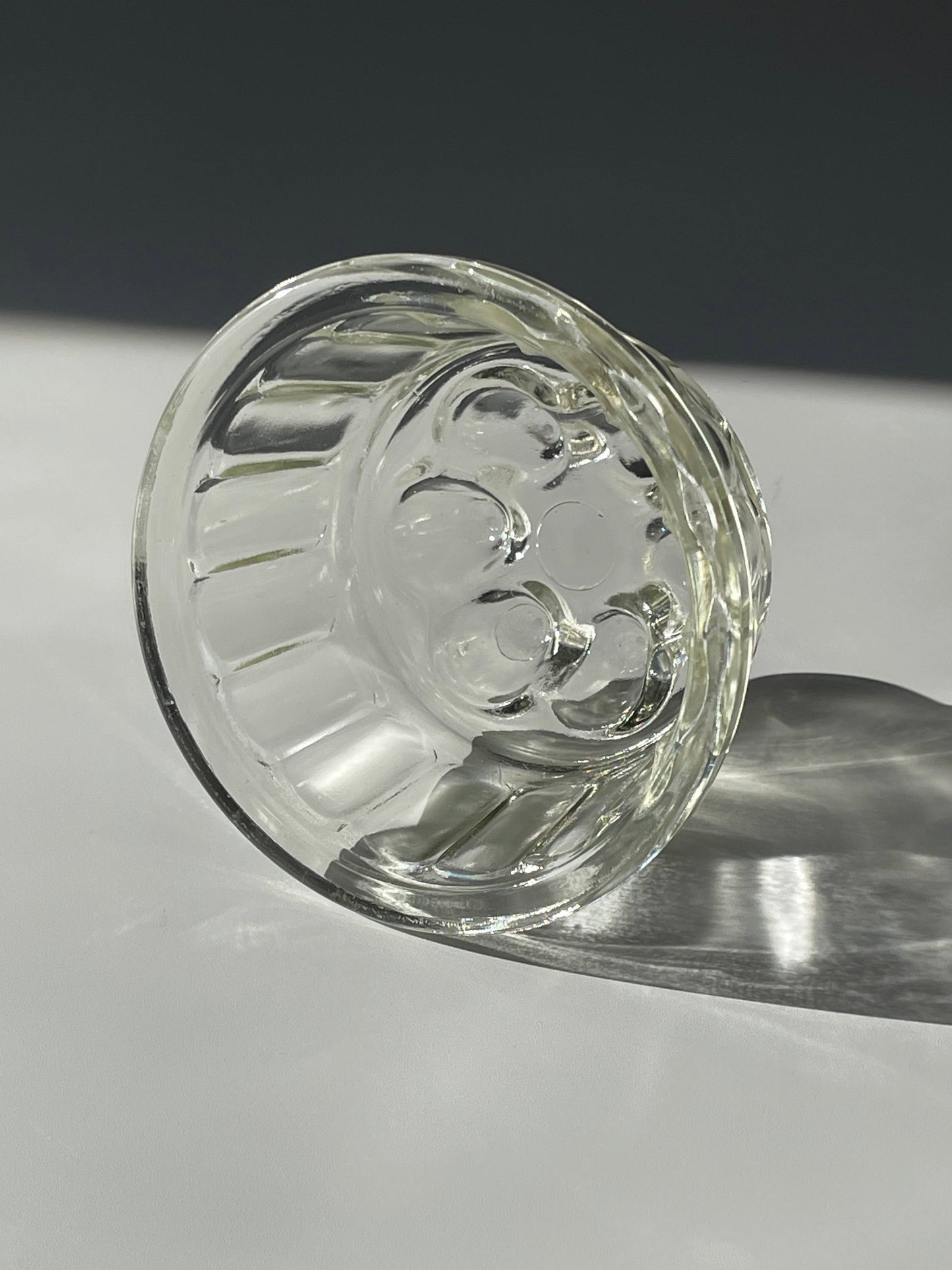 Vintage Small Round Glass Jelly Mould