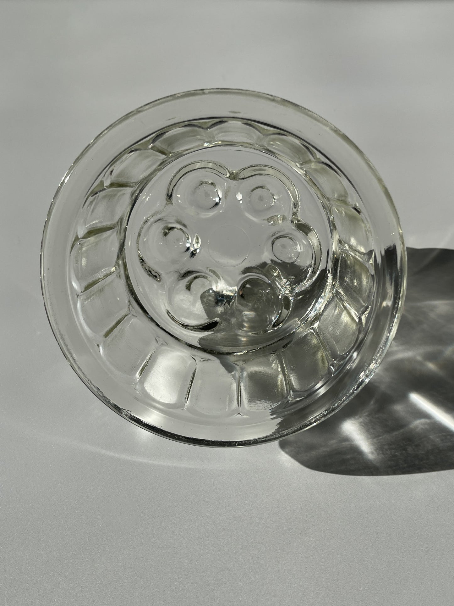Vintage Small Round Glass Jelly Mould