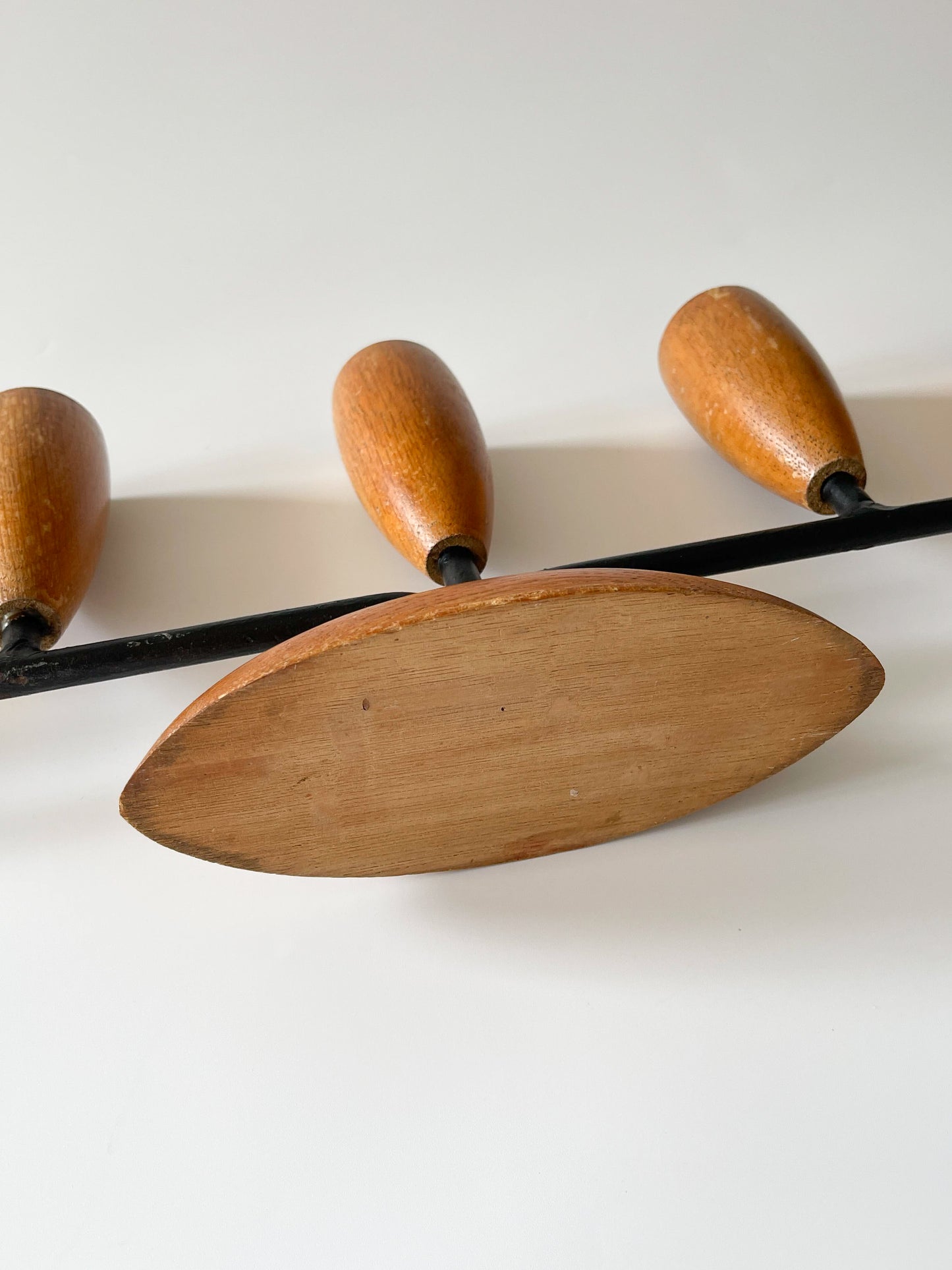Vintage Midcentury Danish Wood 5-Arm Candelabra