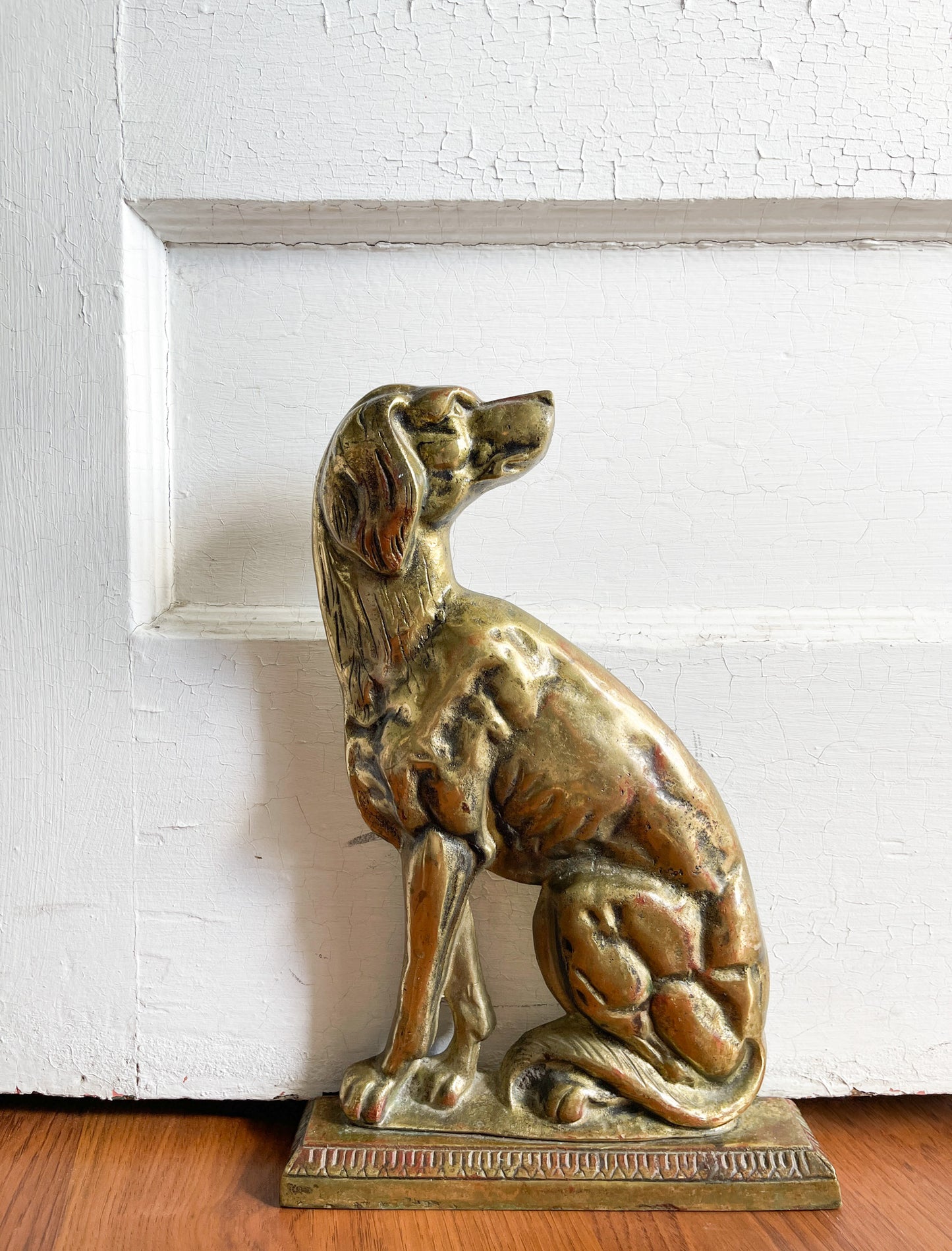 19th Century Brass Dog Doorstop