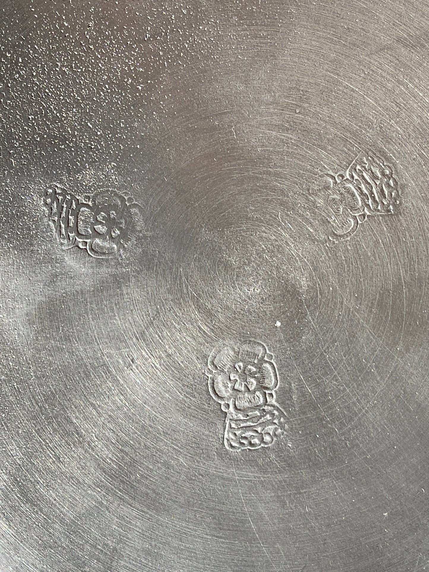 Pair of Antique English Crowned Tudor Rose Pewter Wall Plates