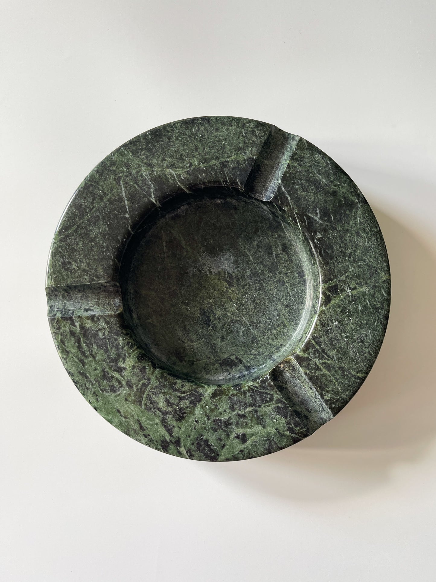 Vintage Oversized Green Marble Ashtray