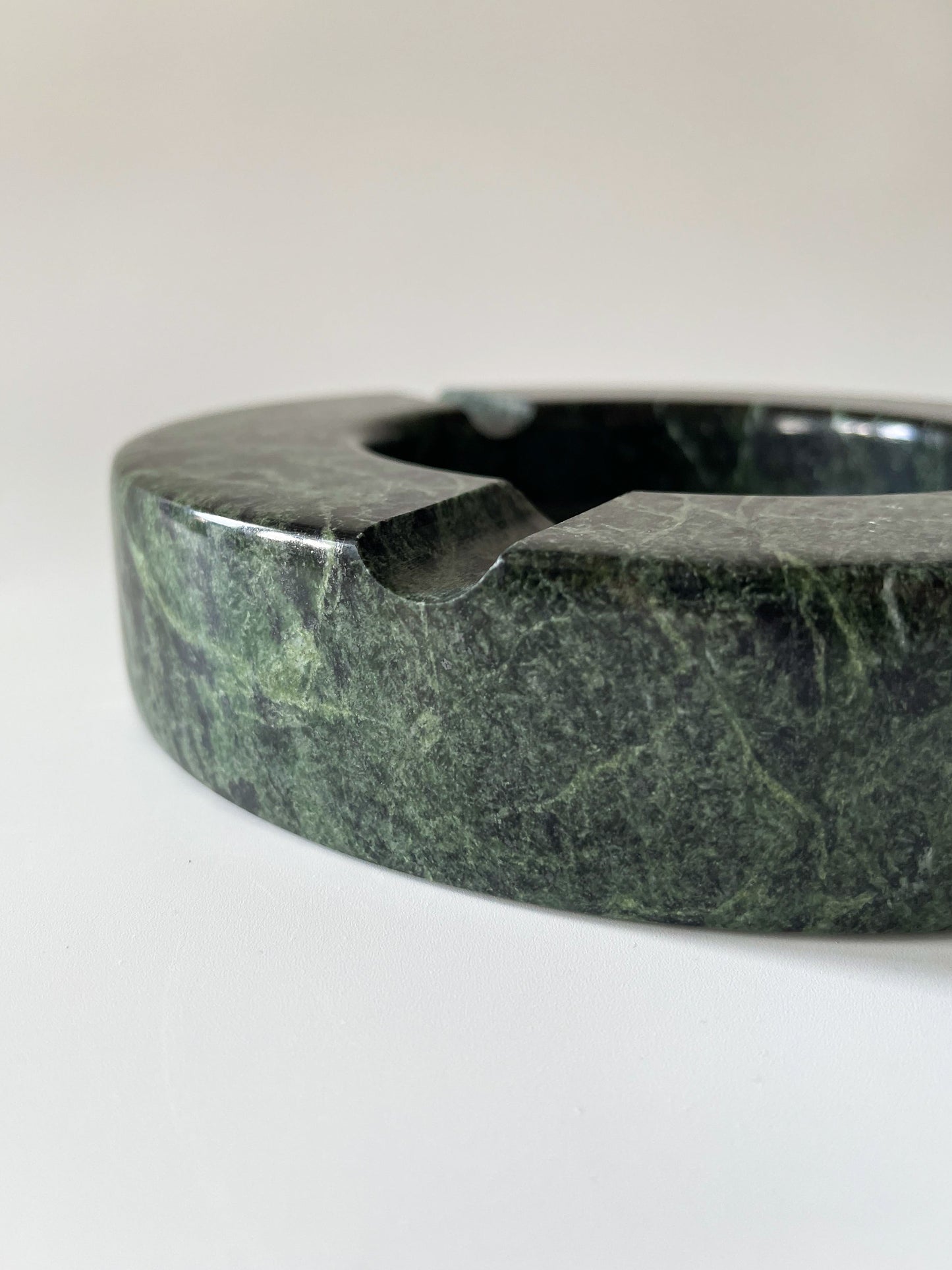 Vintage Oversized Green Marble Ashtray