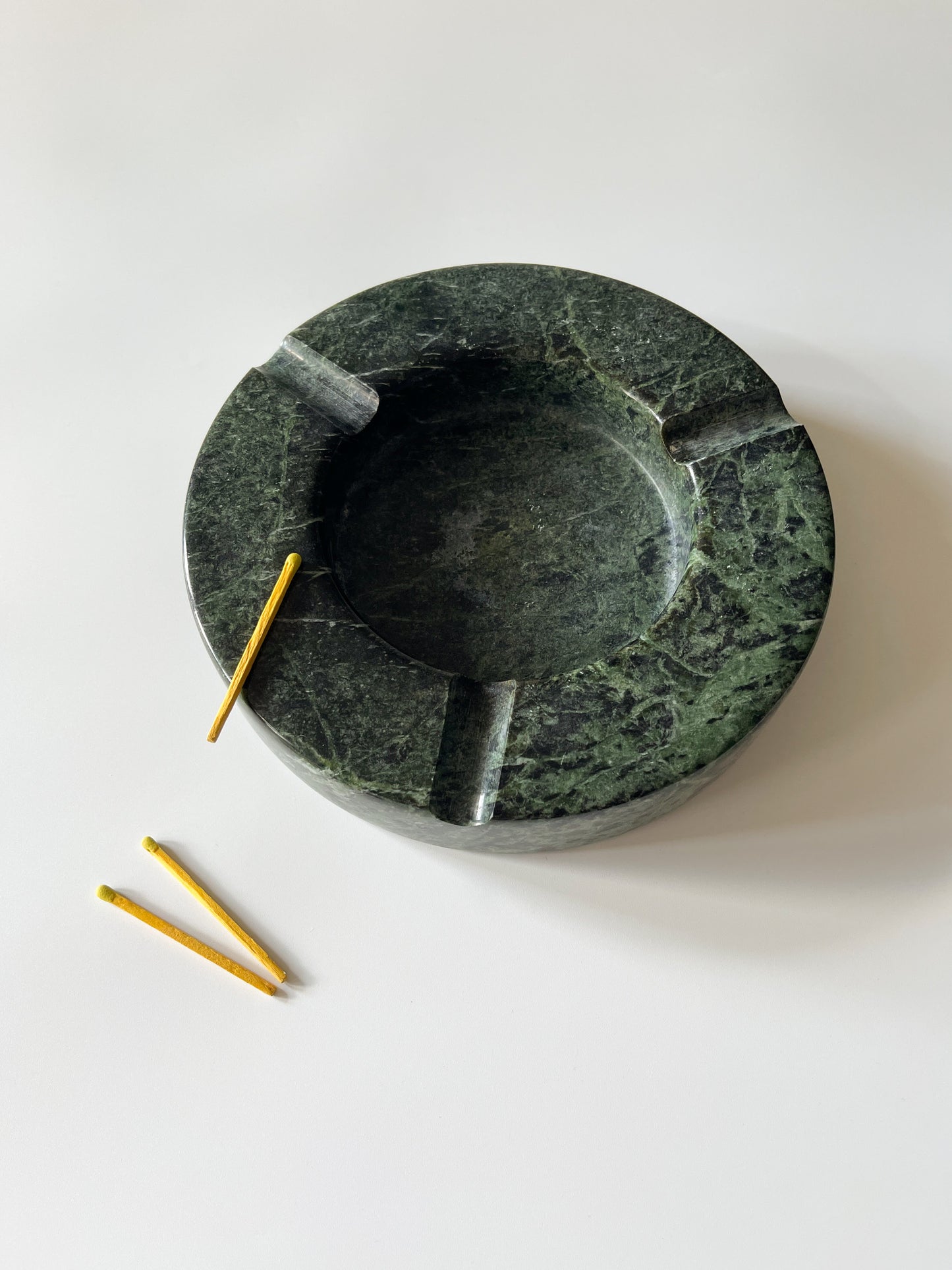 Vintage Oversized Green Marble Ashtray