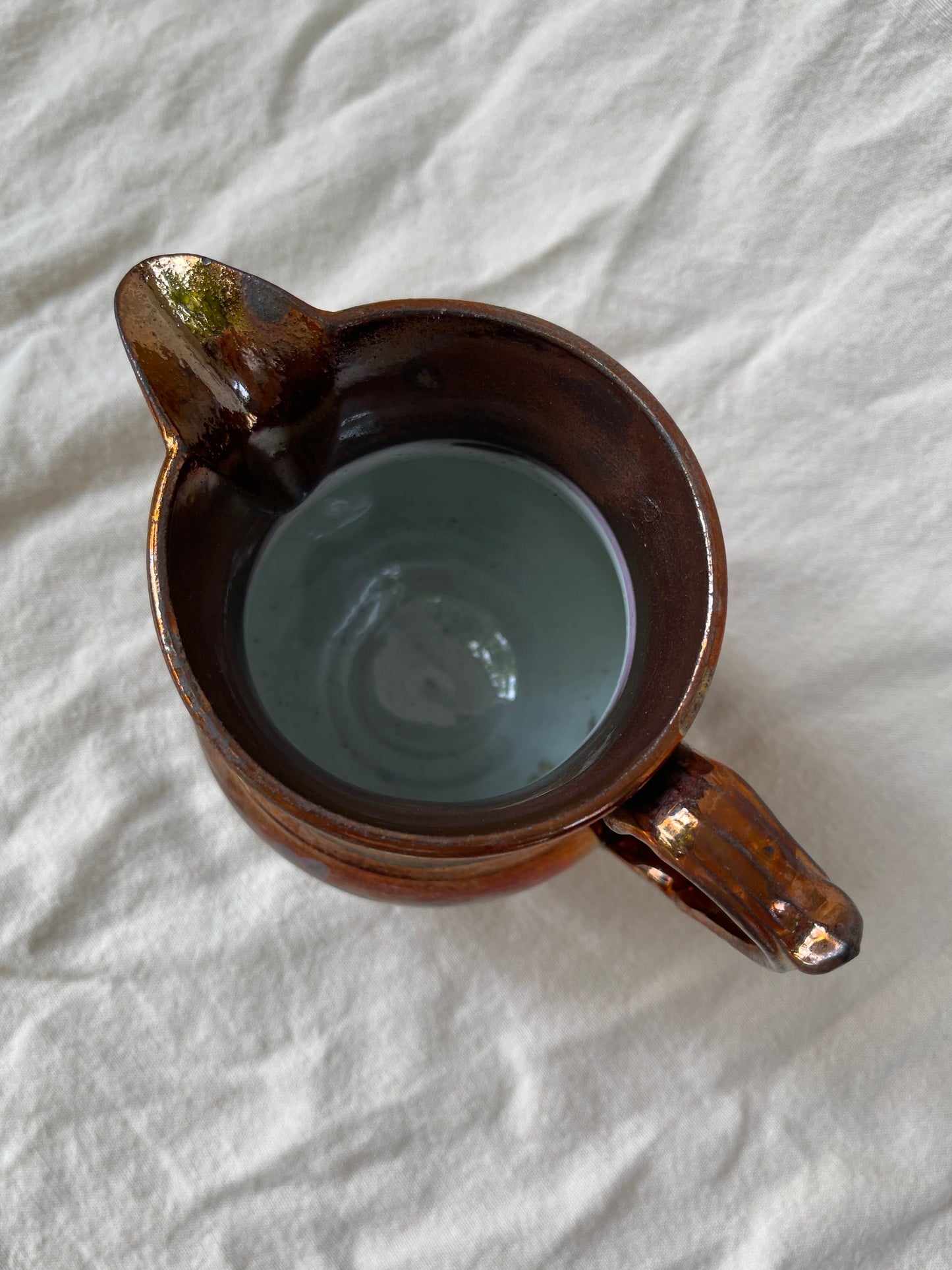 Antique Staffordshire Copper Lustre Pitcher