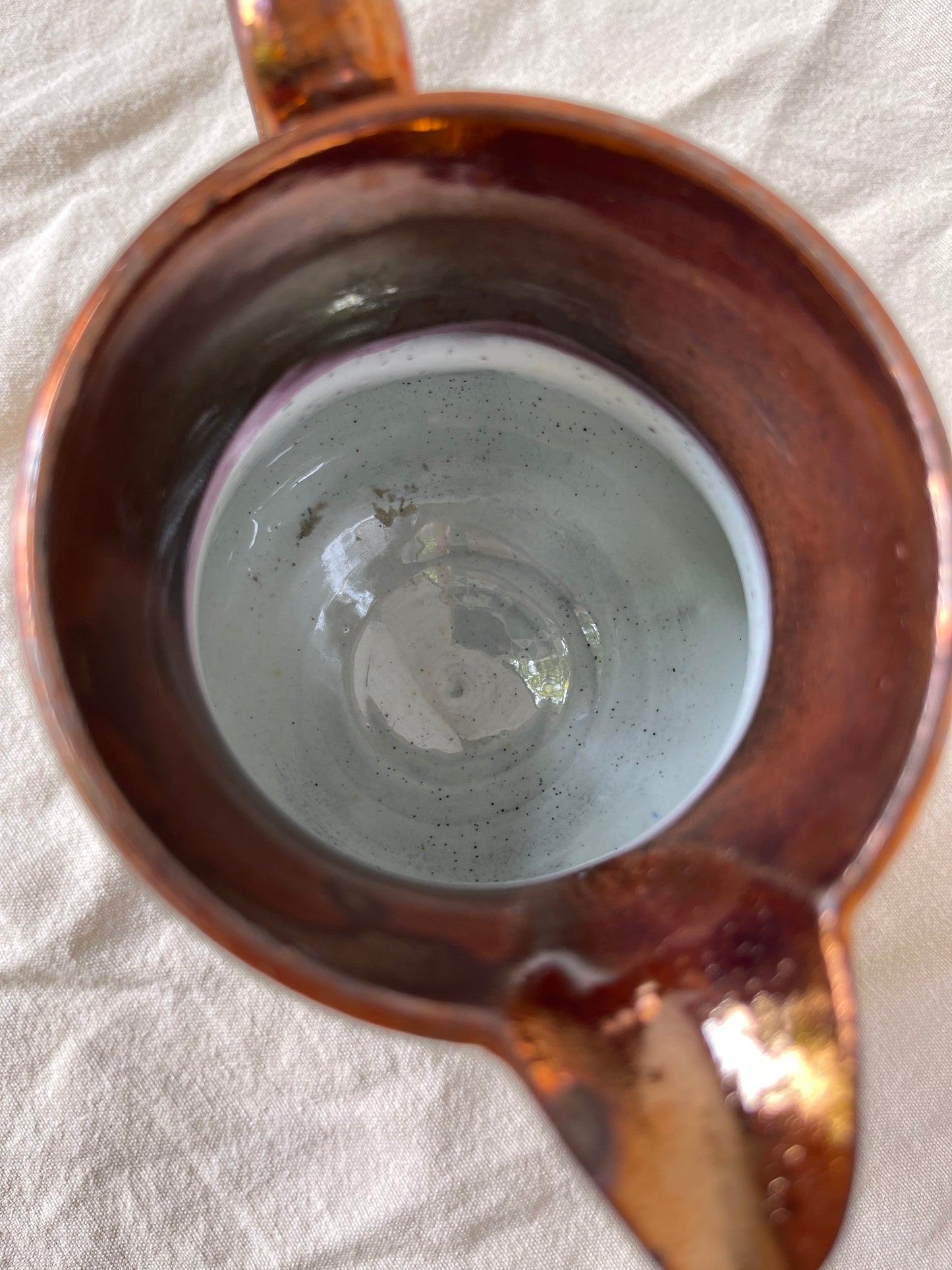 Antique Staffordshire Copper Lustre Pitcher