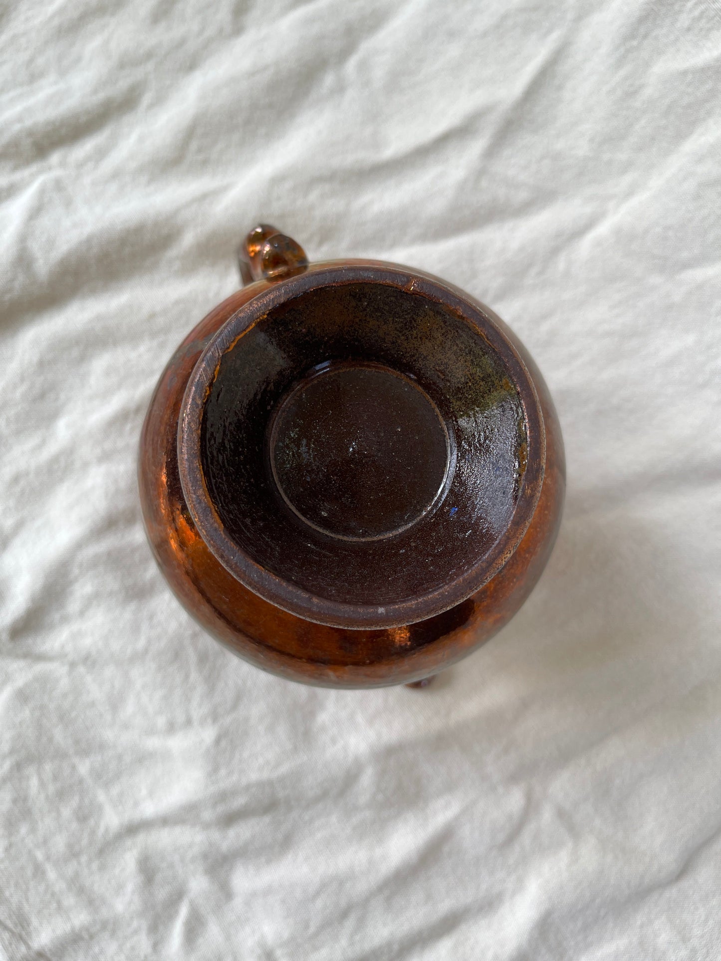 Antique Staffordshire Copper Lustre Pitcher