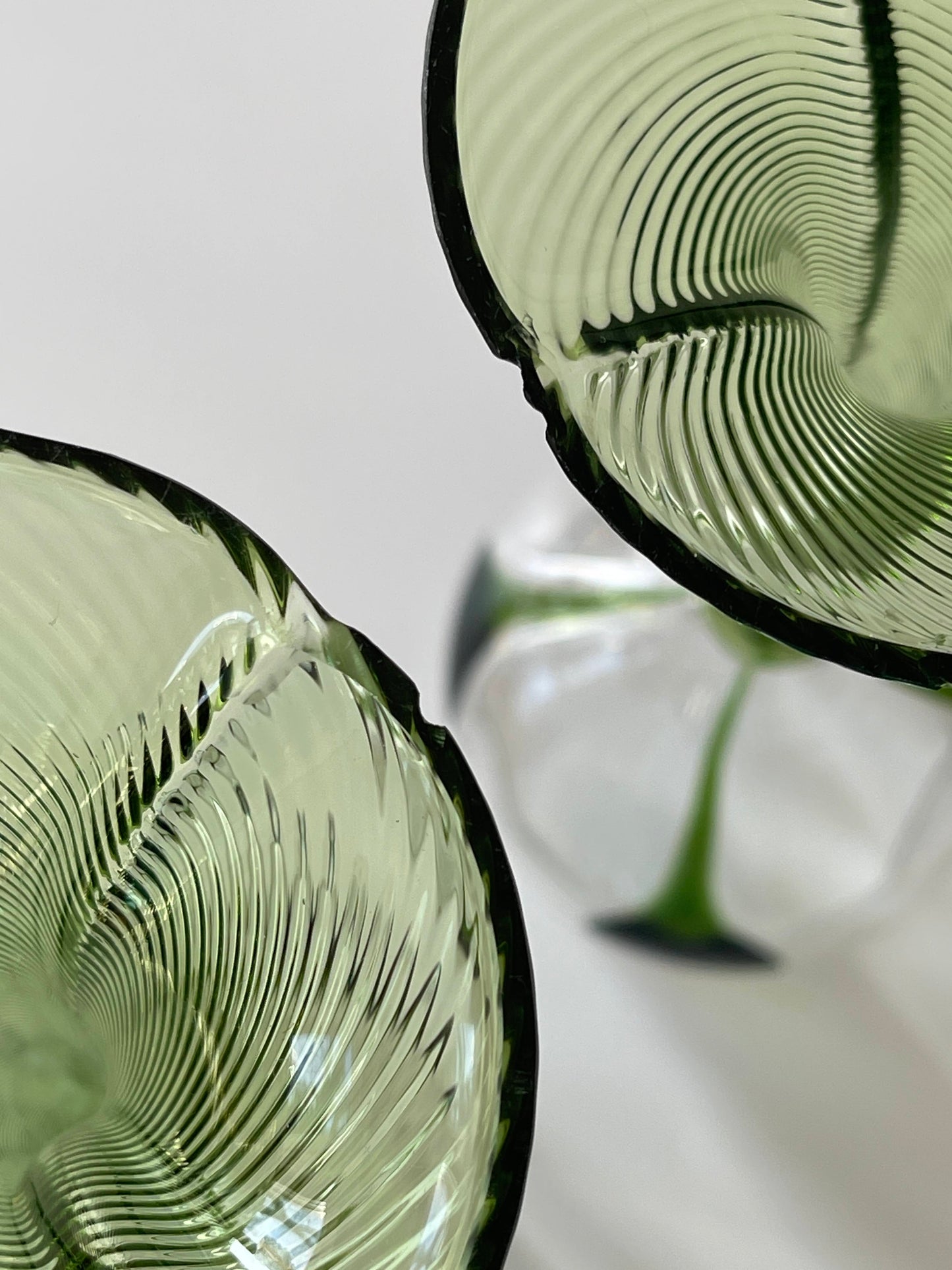 Antique Art Nouveau Hand Blown Crystal Wine Glasses