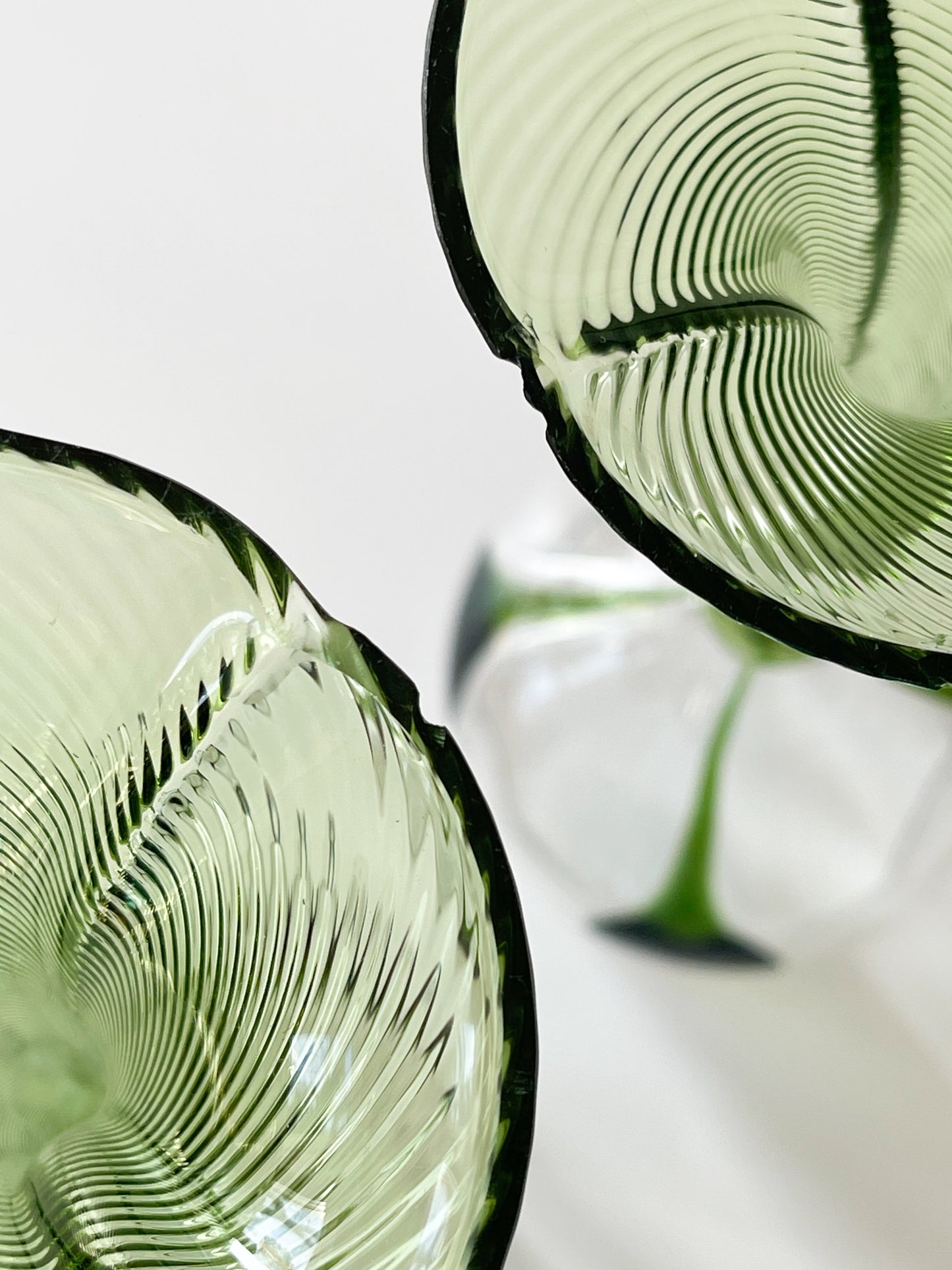 Antique Art Nouveau Hand Blown Crystal Wine Glasses