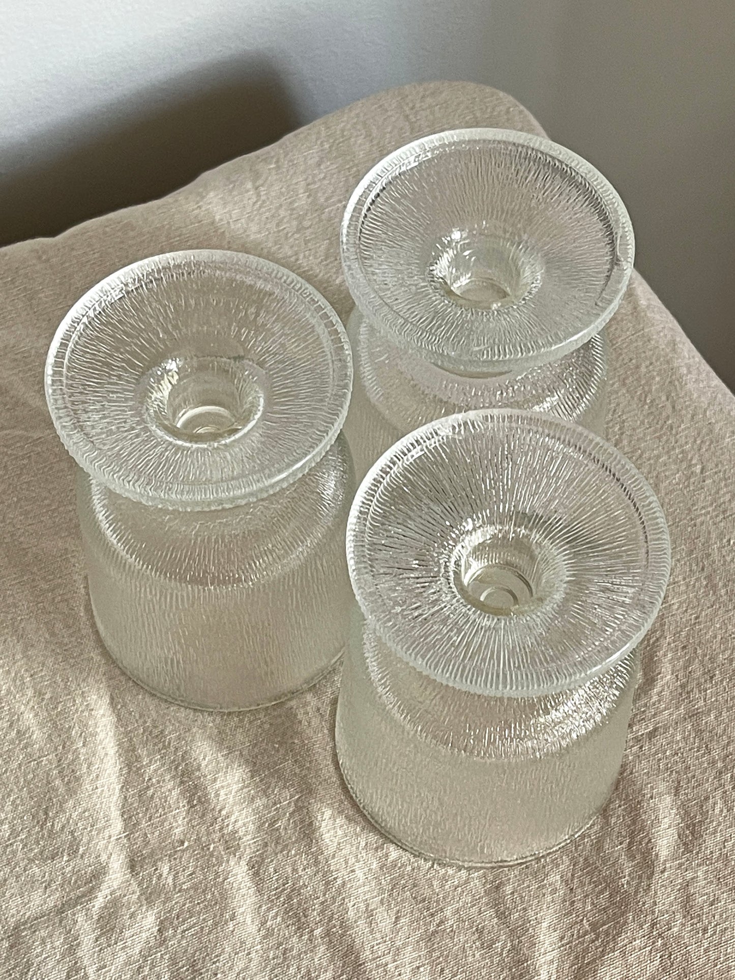 Vintage Small Ribbed Stemmed Glasses