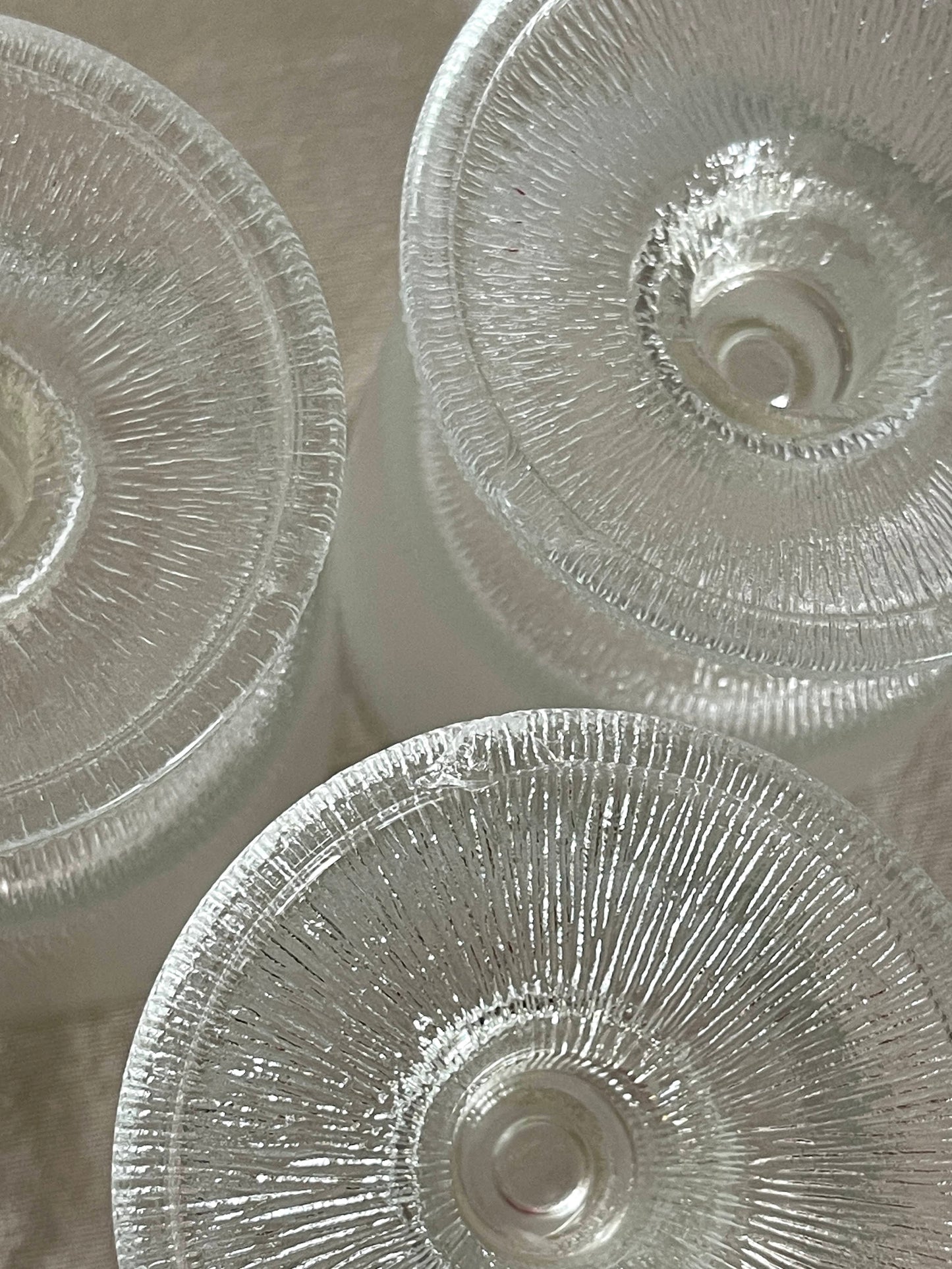 Vintage Small Ribbed Stemmed Glasses