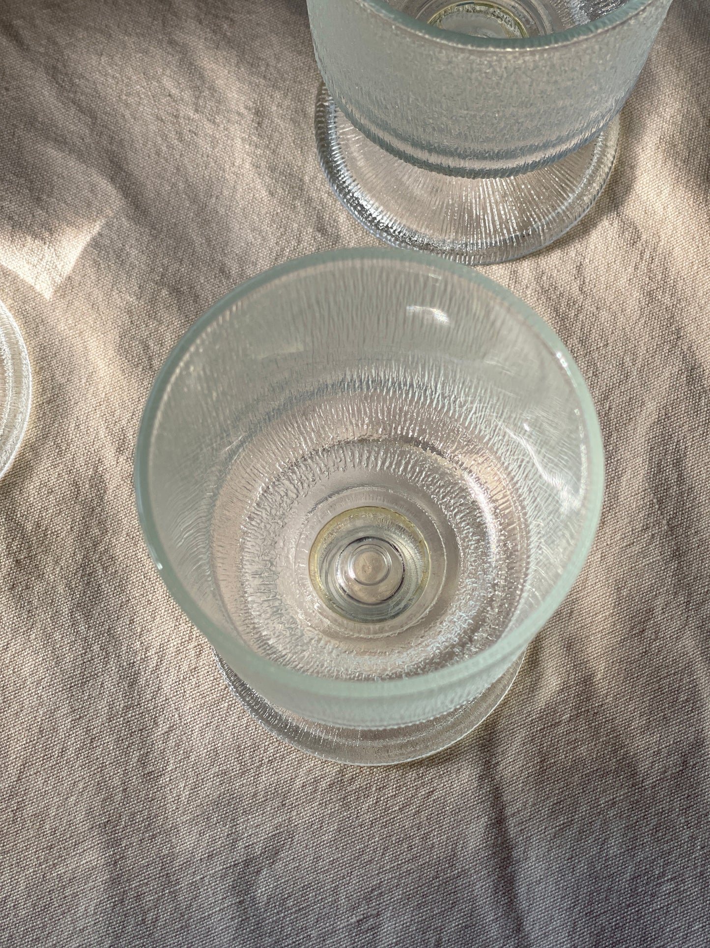 Vintage Small Ribbed Stemmed Glasses