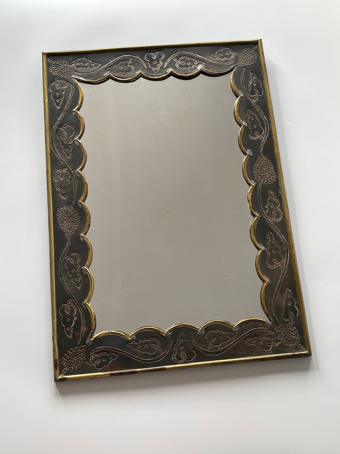Rare Midcentury Brutalist Mirror by Gene Byron