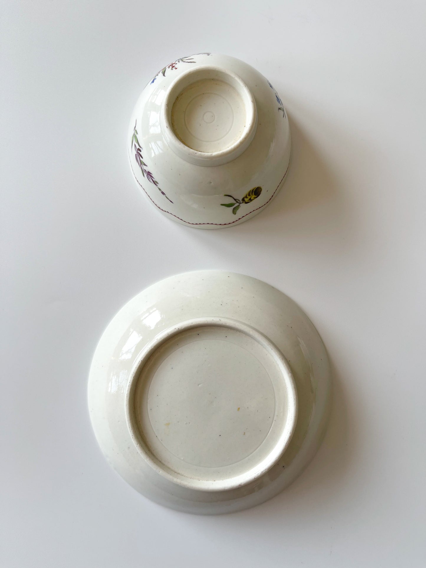 Antique English Porcelain Tea Bowl & Saucer