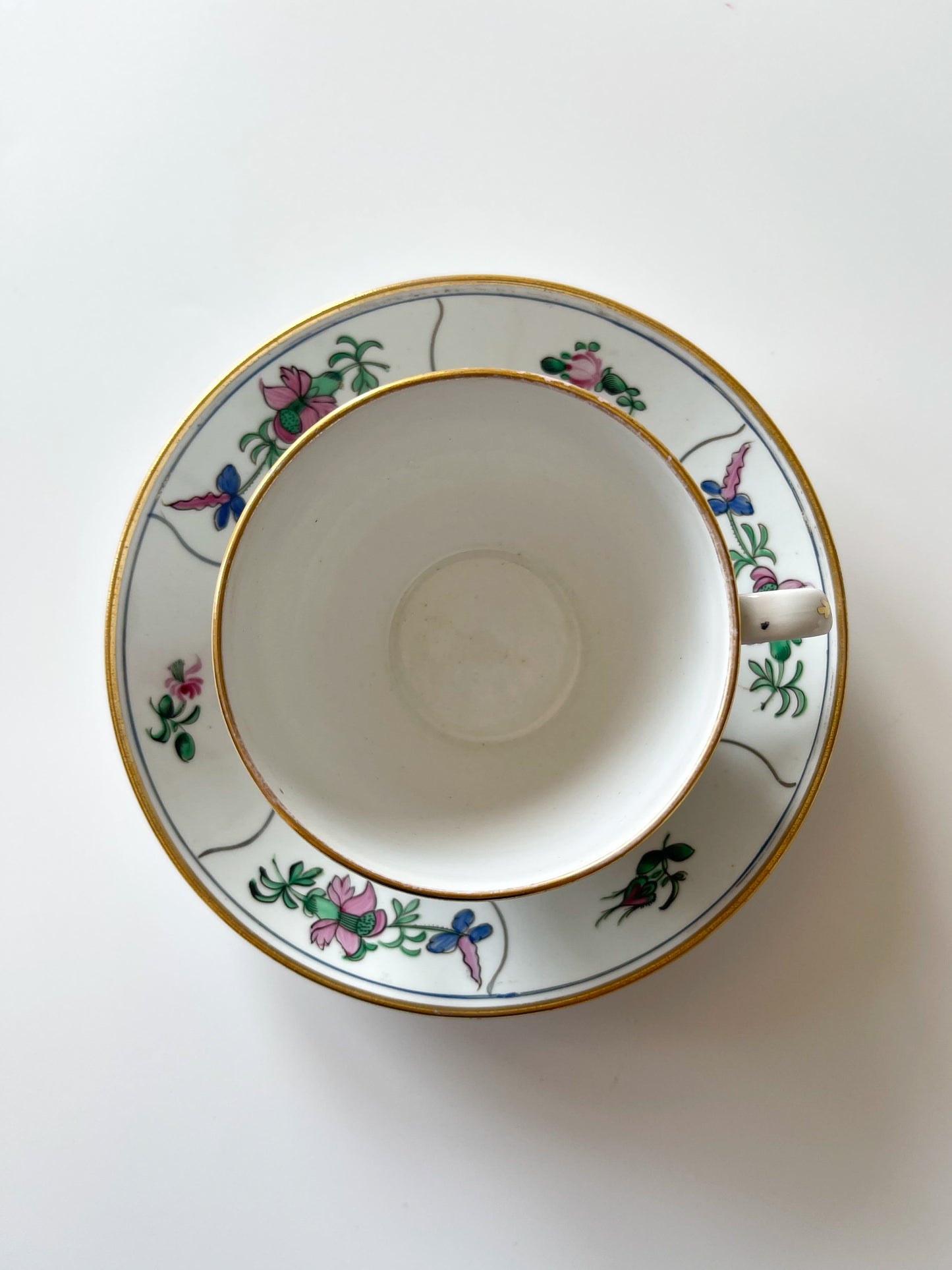 Antique English Porcelain Tea Cup and Saucer