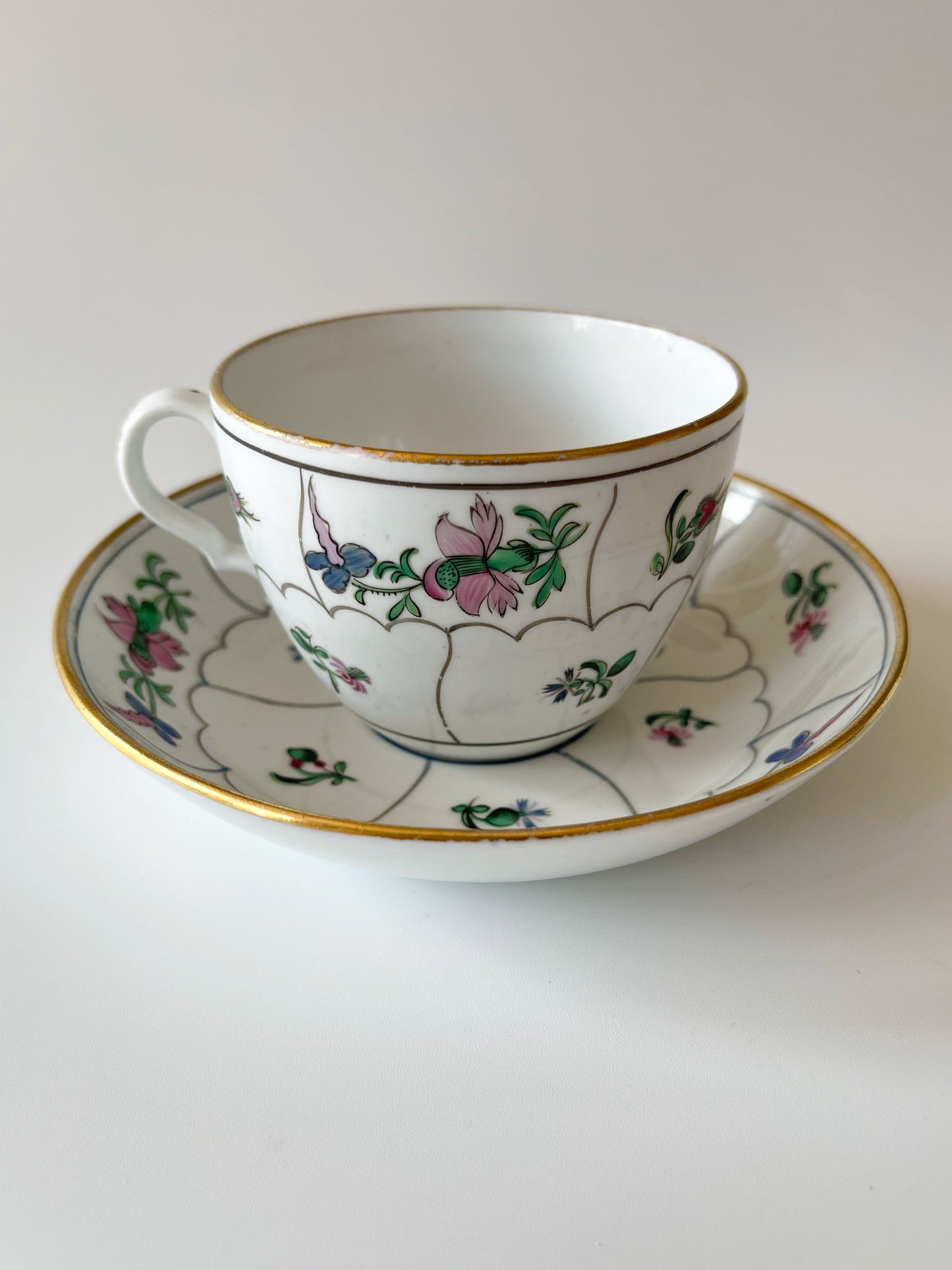 Antique English Porcelain Tea Cup and Saucer