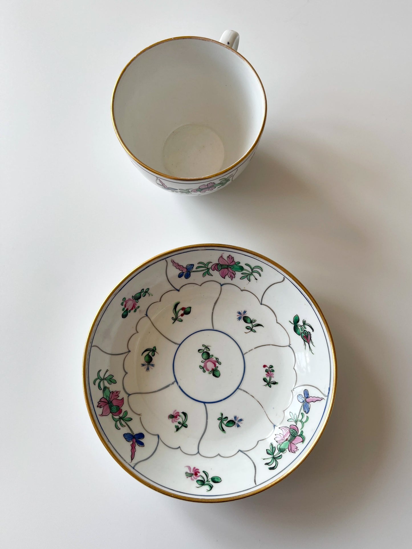 Antique English Porcelain Tea Cup and Saucer