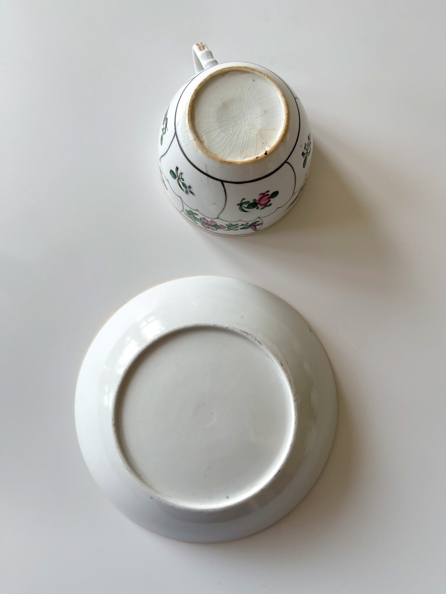 Antique English Porcelain Tea Cup and Saucer