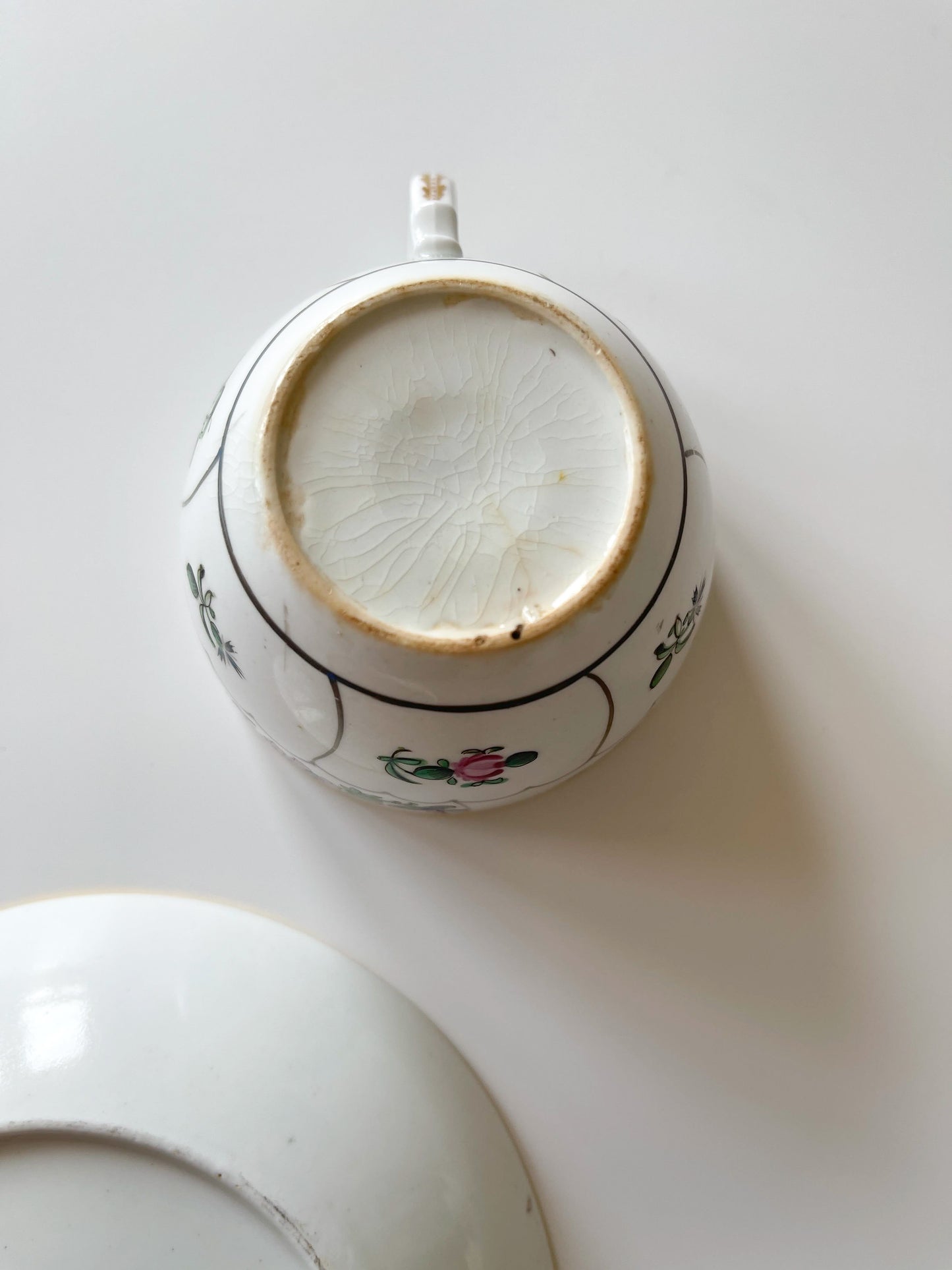 Antique English Porcelain Tea Cup and Saucer