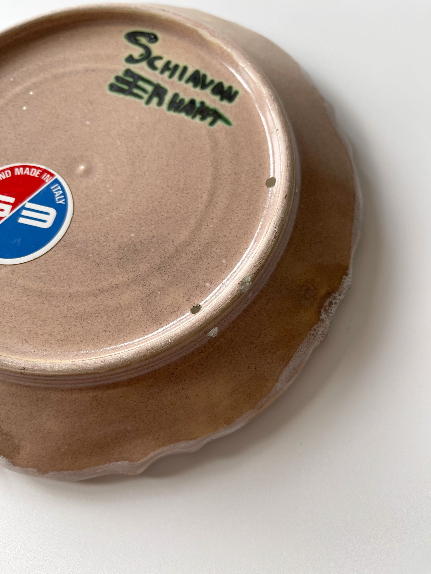 Vintage Midcentury Italian Elio Schiavon Ceramic Plate