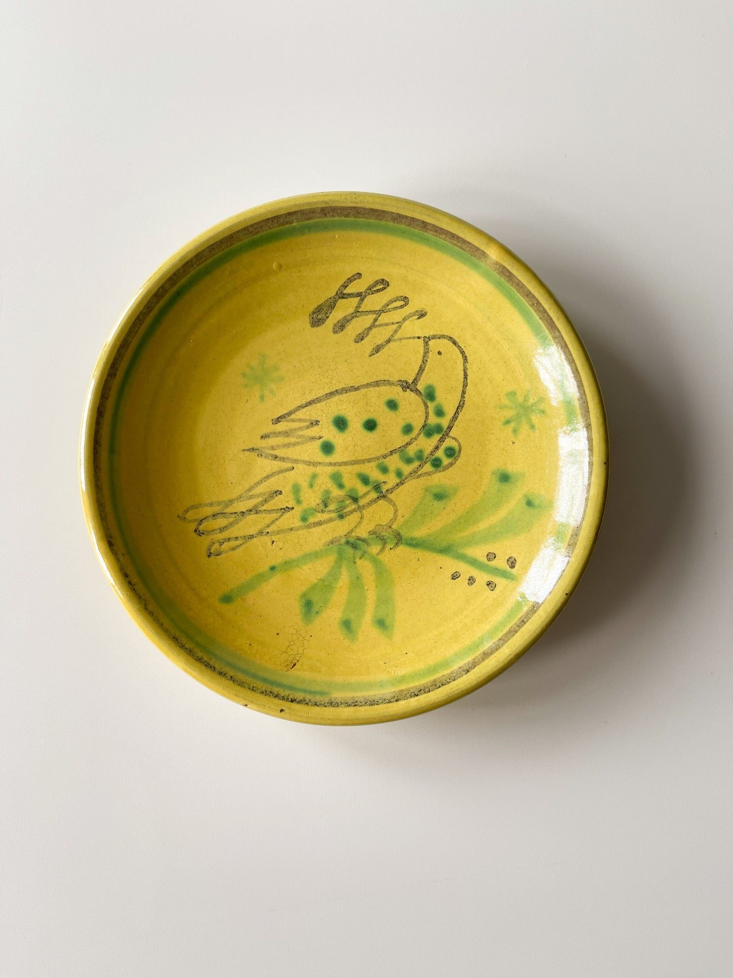 Vintage Nittsjo Sweden Hand Painted Bird Plate