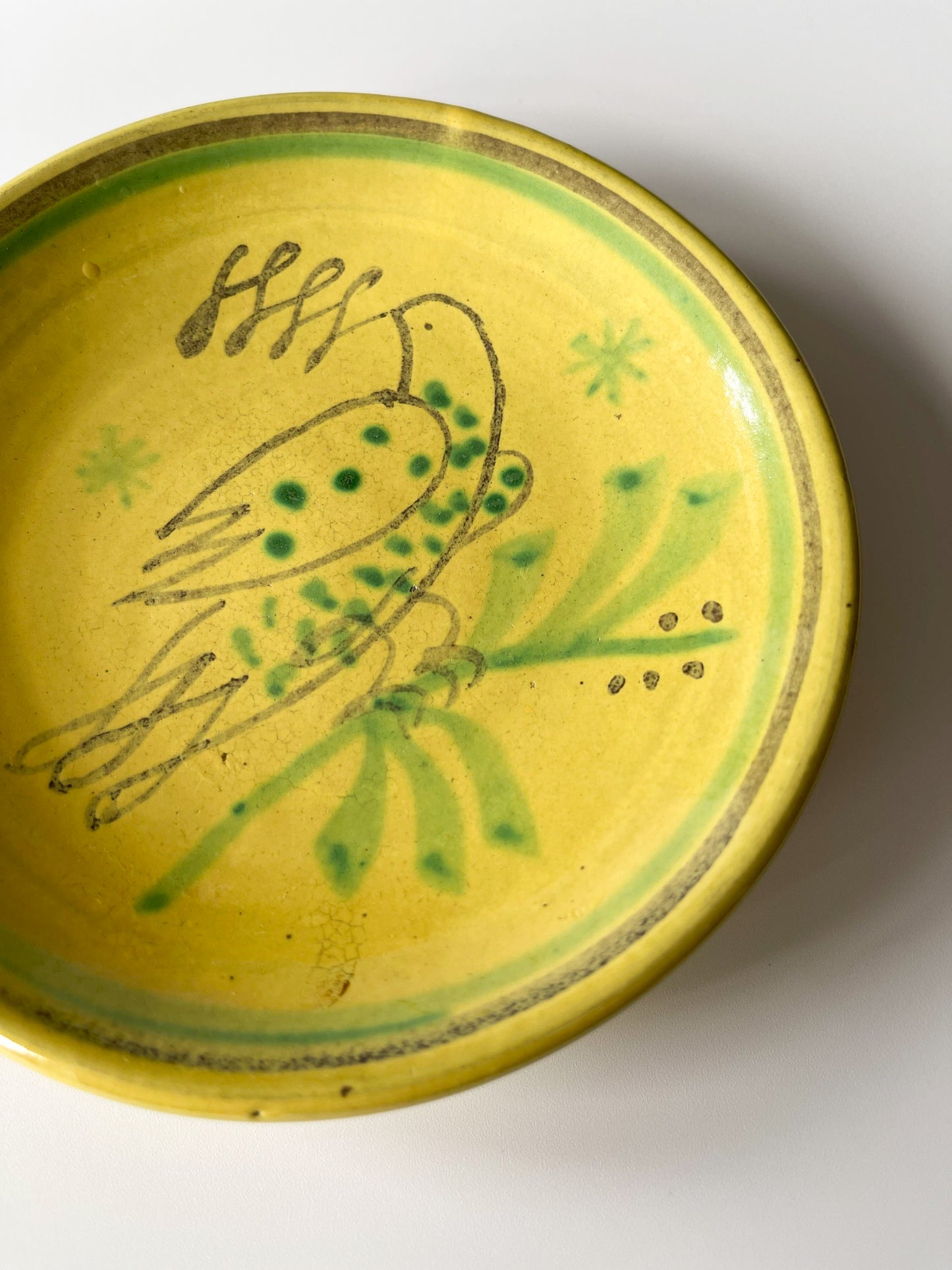 Vintage Nittsjo Sweden Hand Painted Bird Plate