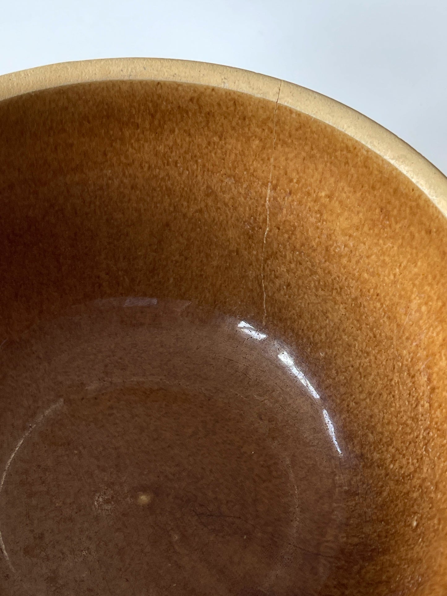 Vintage Primitive Brown Stoneware Mixing Bowl
