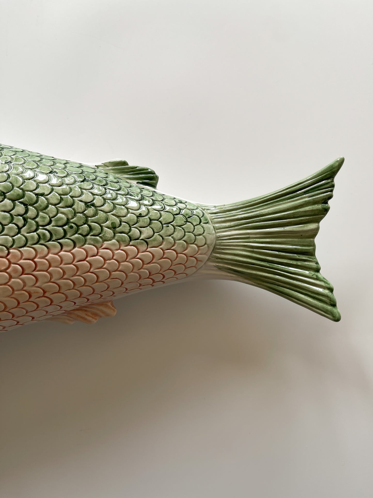 Vintage Italian Hand-Painted Ceramic Lidded Fish Platter