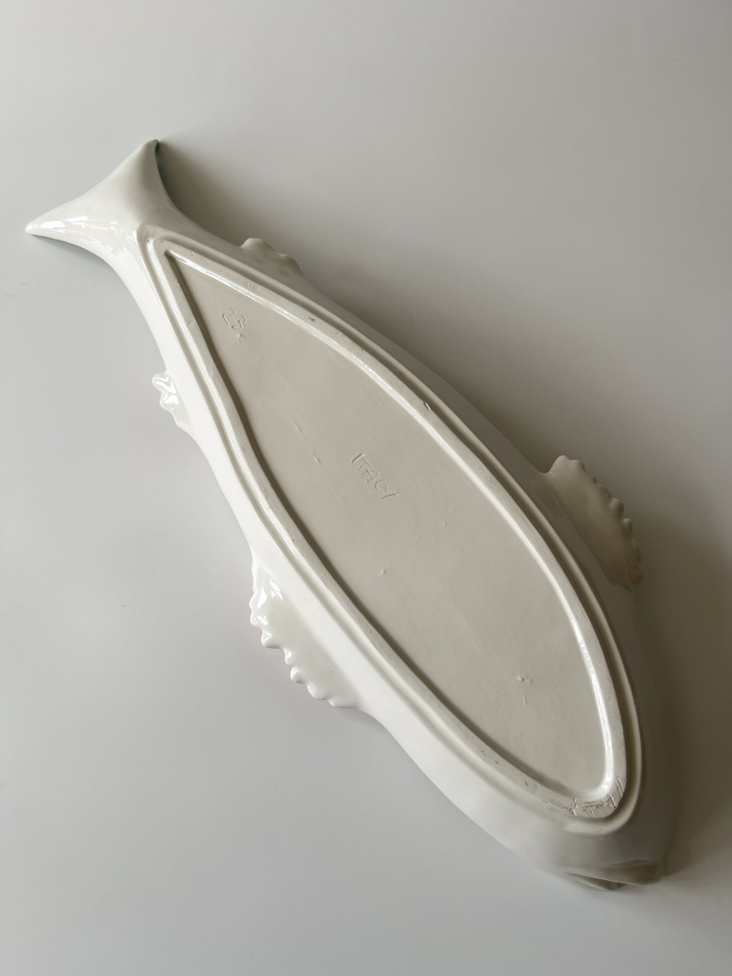 Vintage Italian Hand-Painted Ceramic Lidded Fish Platter