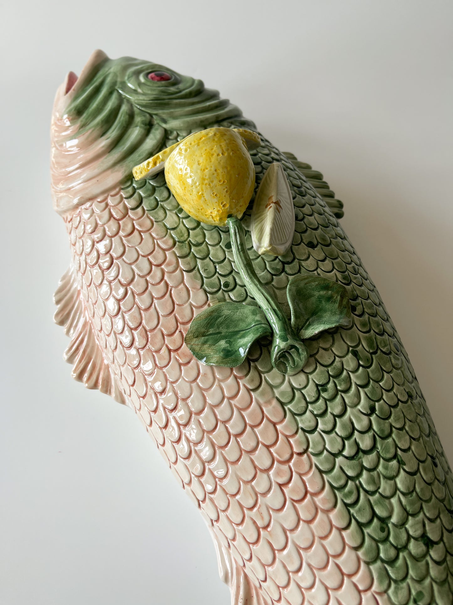 Vintage Italian Hand-Painted Ceramic Lidded Fish Platter