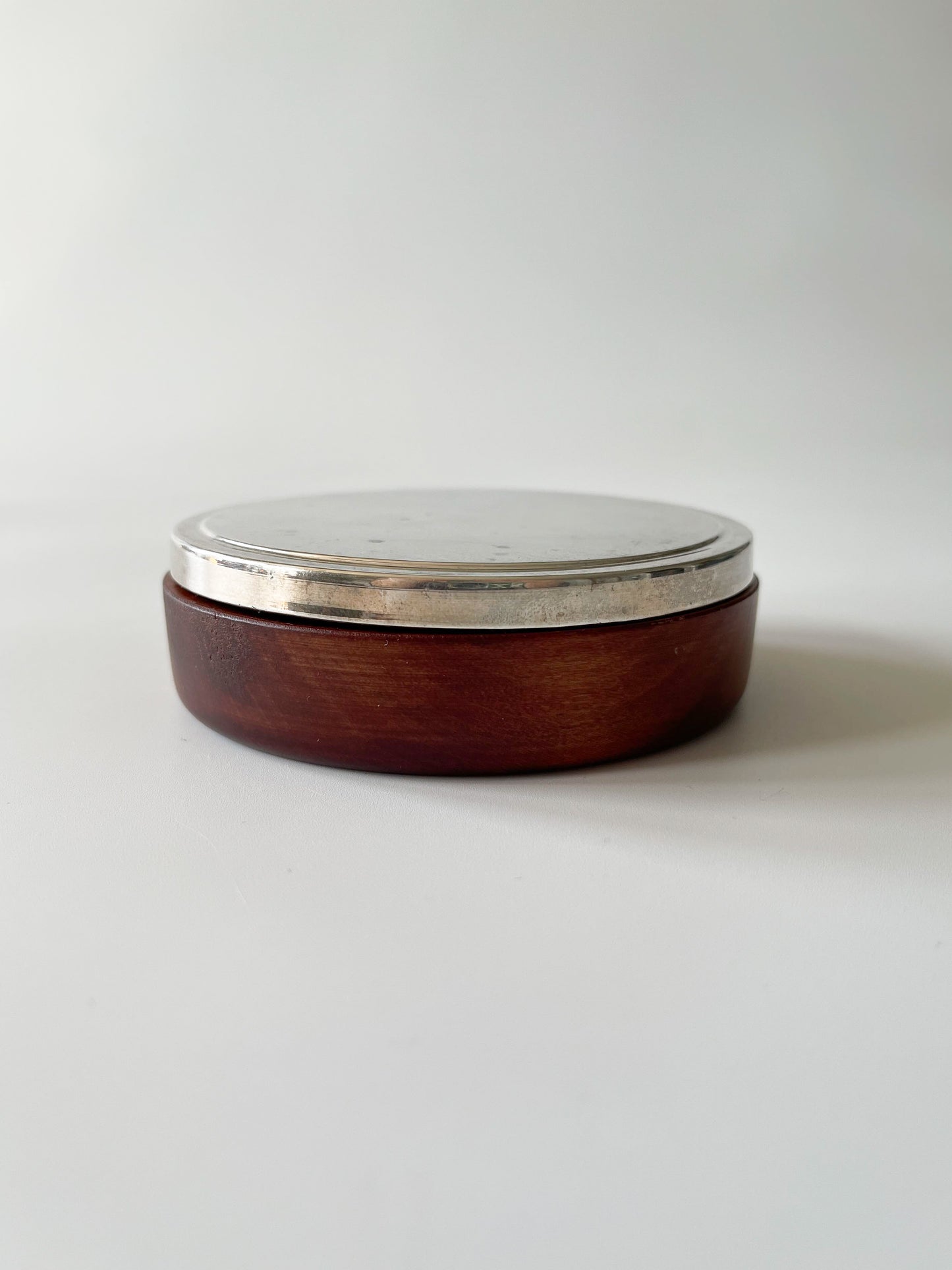 Vintage Il Leone Italian Sterling Silver Wood Trinket Box