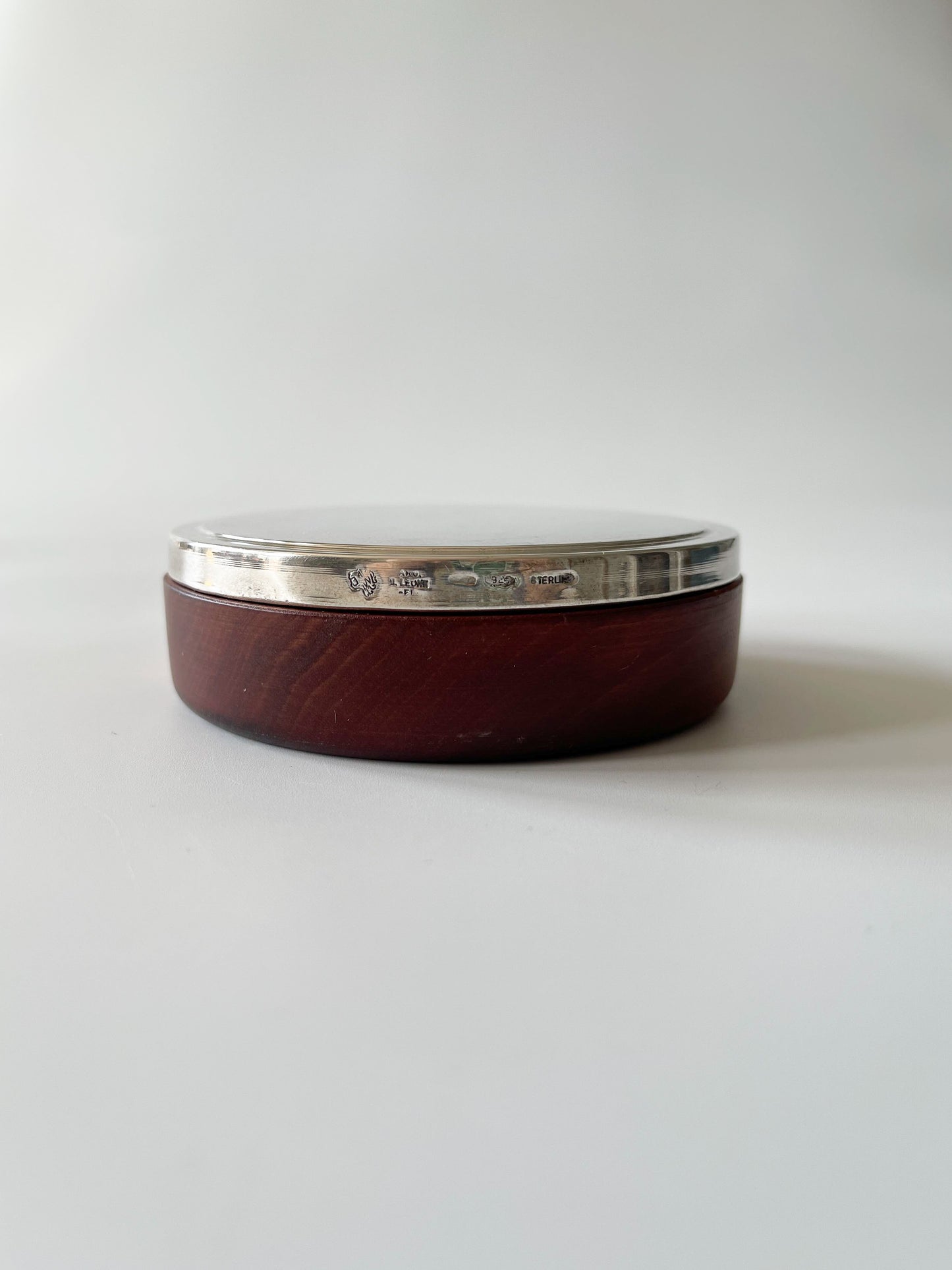 Vintage Il Leone Italian Sterling Silver Wood Trinket Box