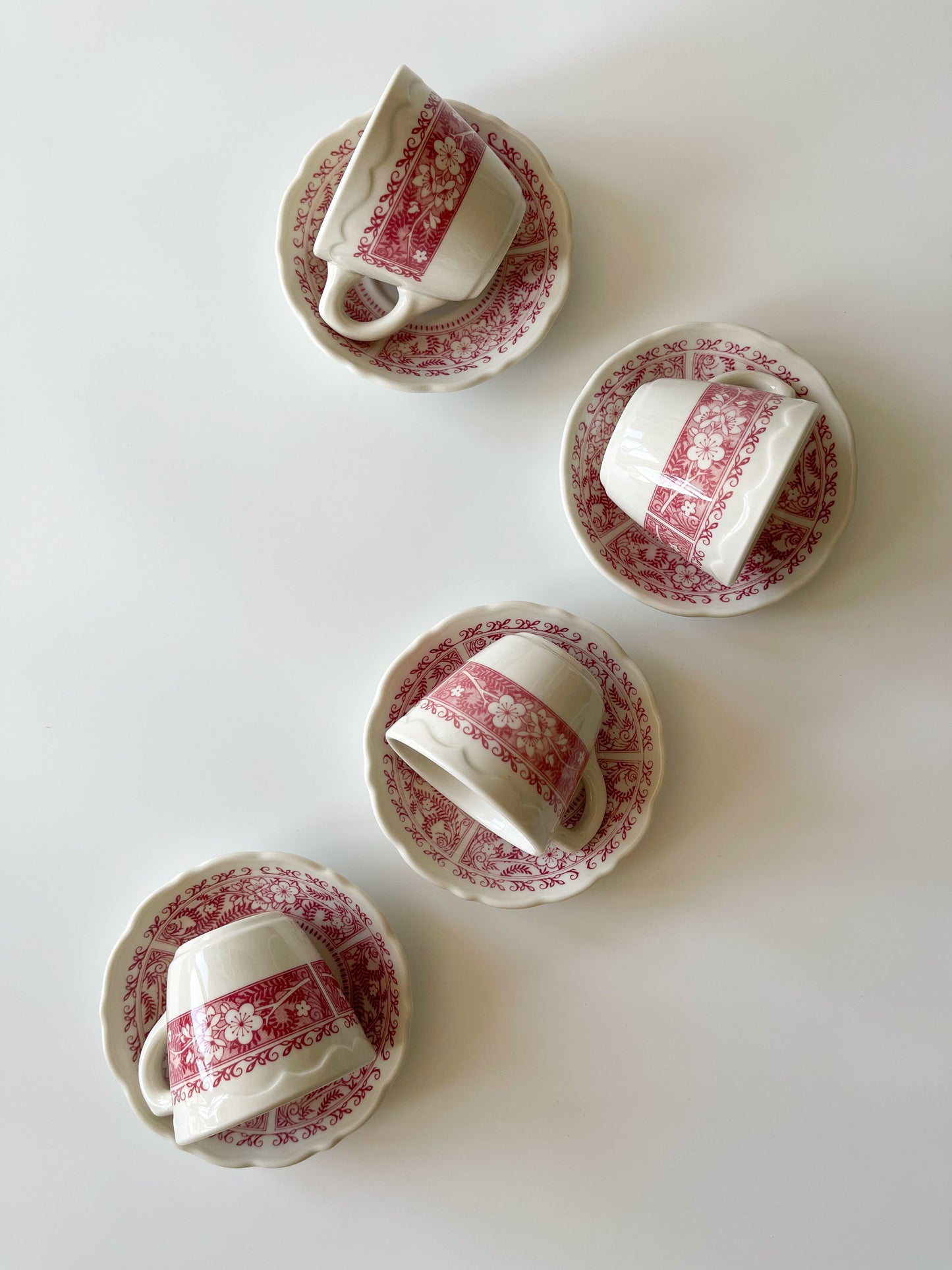 Vintage Syracuse China Strawberry Hill Restaurantware Cups & Saucers