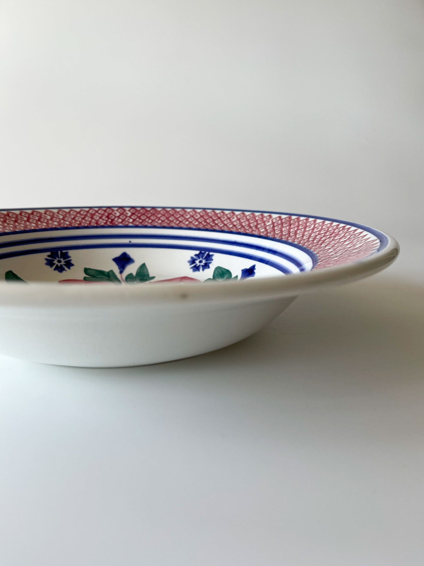 Large NIMY Belgian Hand Painted Spongeware Bowl