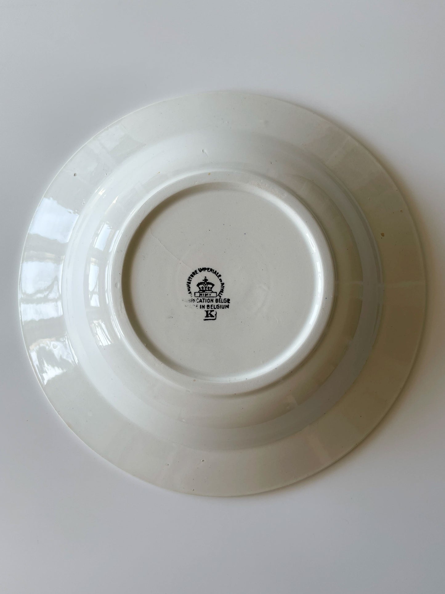 Large NIMY Belgian Hand Painted Spongeware Bowl