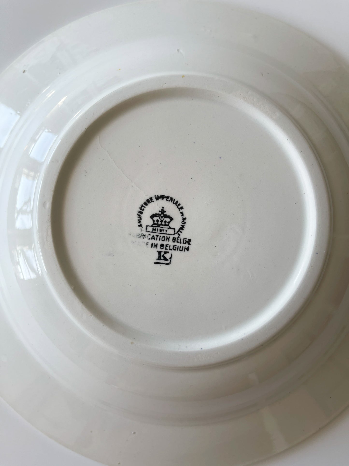 Large NIMY Belgian Hand Painted Spongeware Bowl