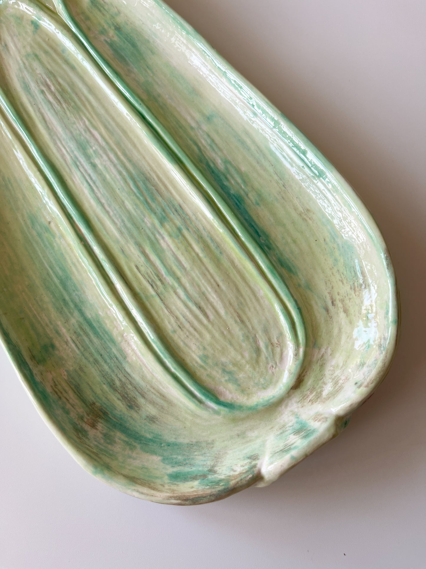 Vintage Hand-Painted Ceramic Celery Dish