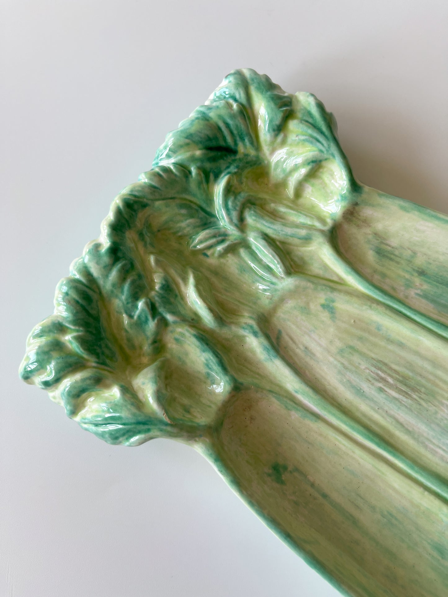 Vintage Hand-Painted Ceramic Celery Dish