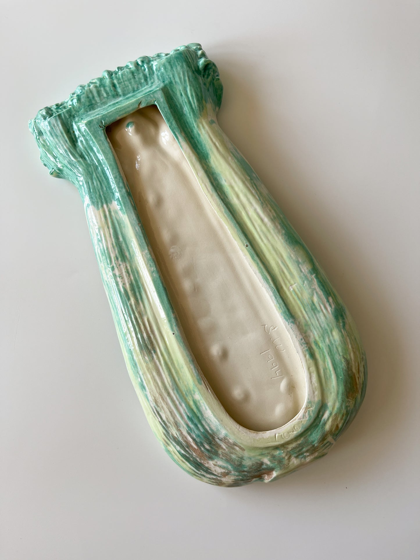 Vintage Hand-Painted Ceramic Celery Dish