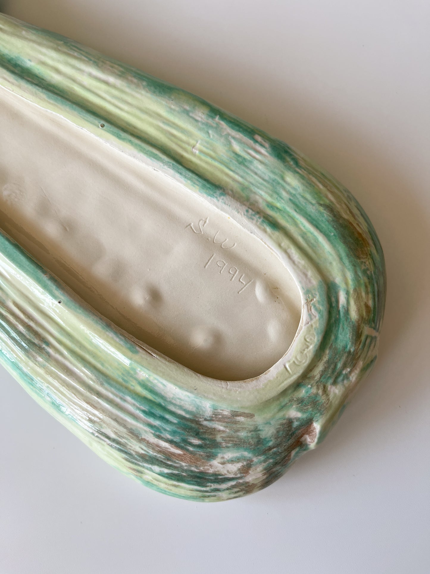 Vintage Hand-Painted Ceramic Celery Dish