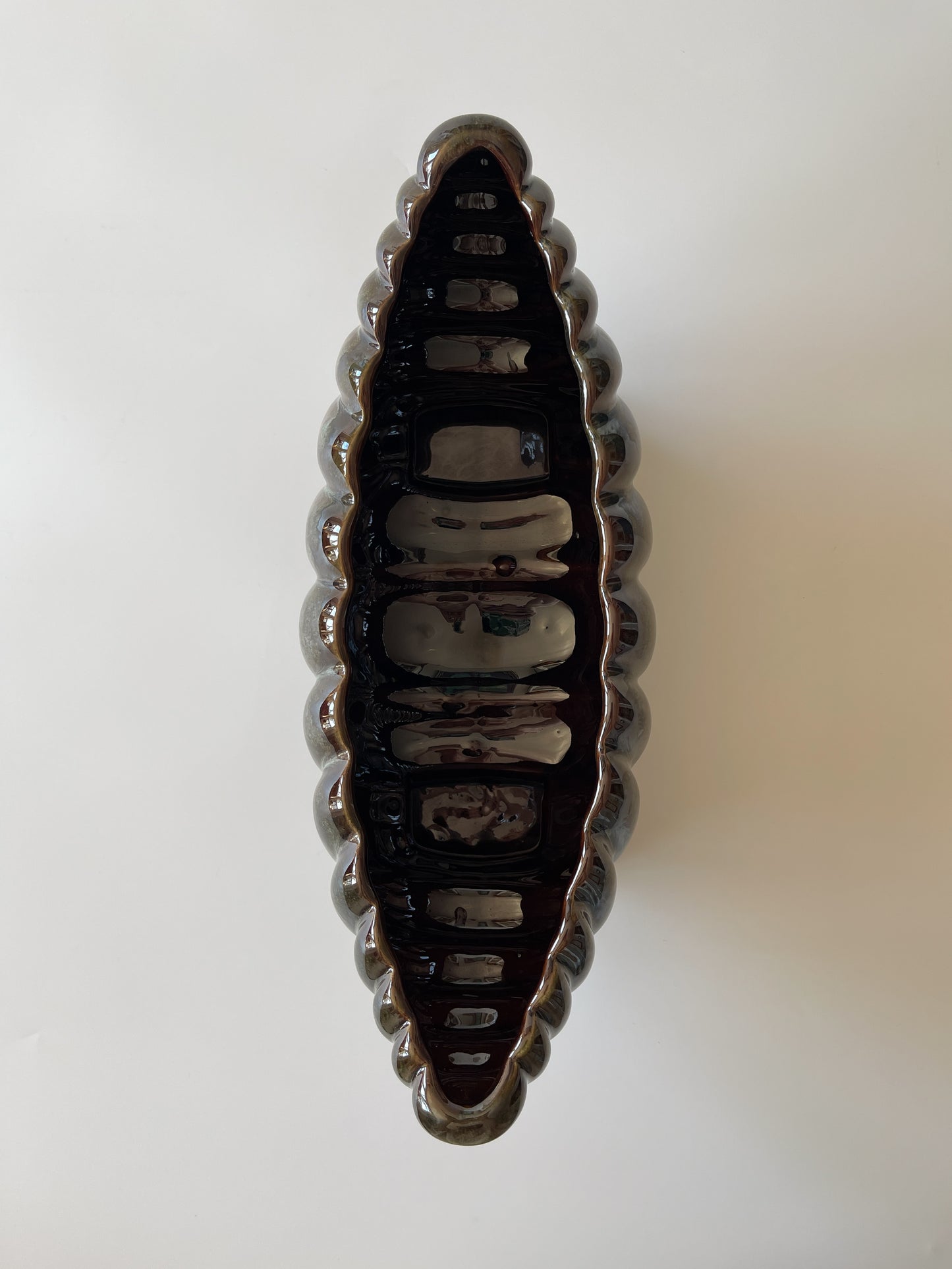 Vintage Organic Modern Footed Mantle Vase