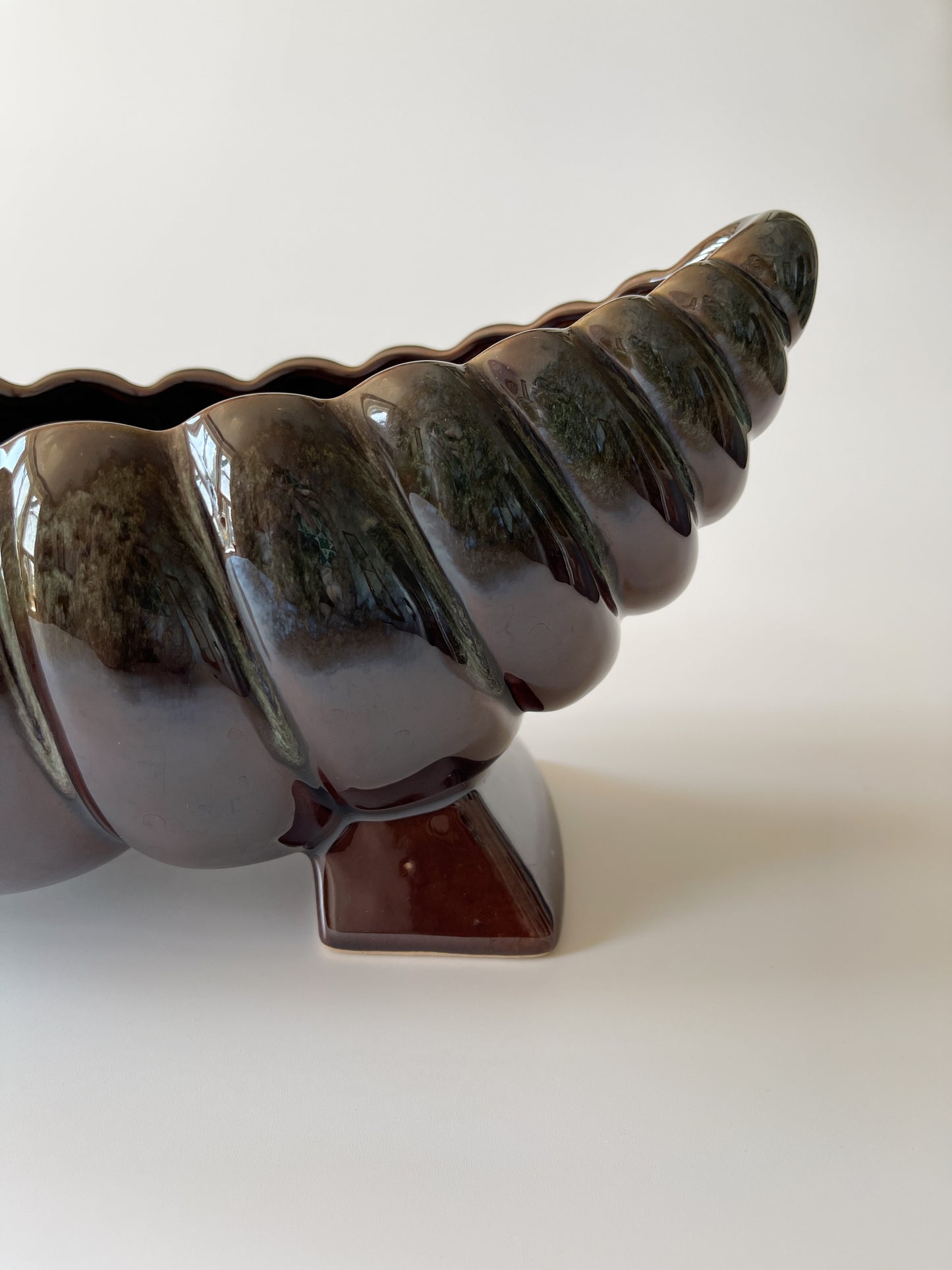 Vintage Organic Modern Footed Mantle Vase