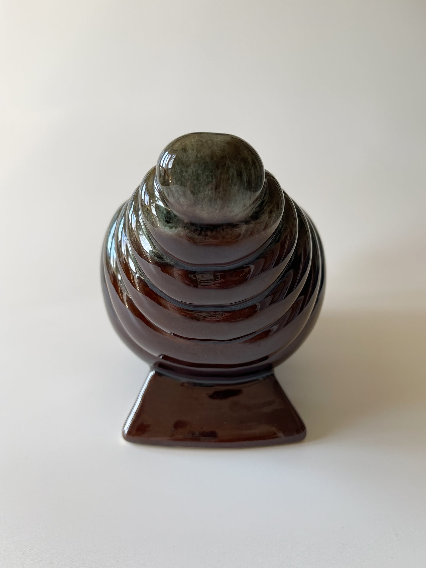 Vintage Organic Modern Footed Mantle Vase
