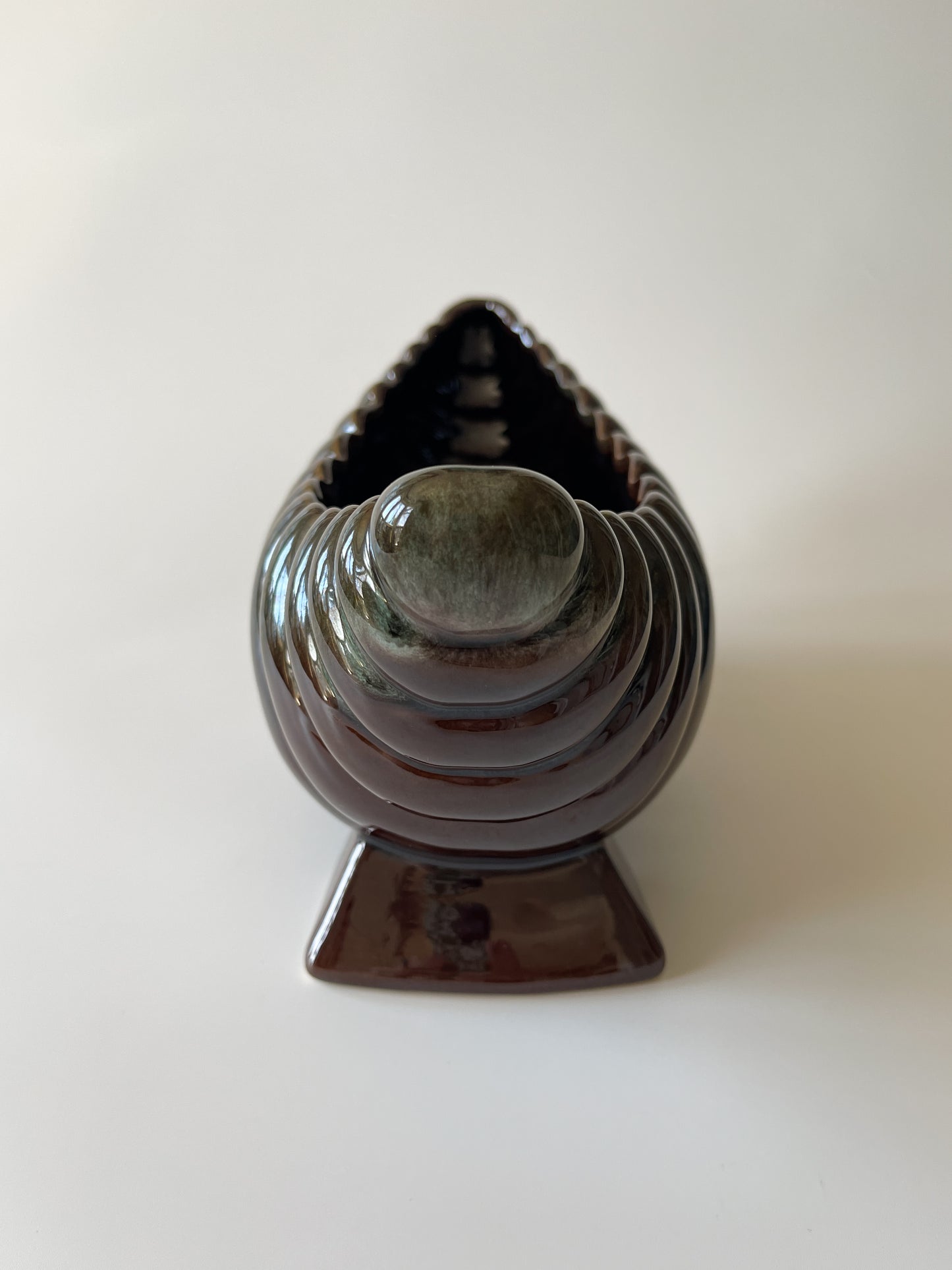 Vintage Organic Modern Footed Mantle Vase