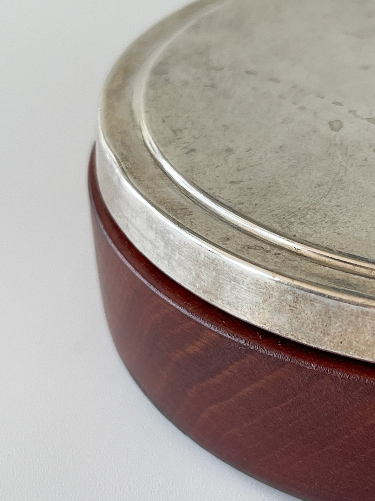 Vintage Il Leone Italian Sterling Silver Wood Trinket Box