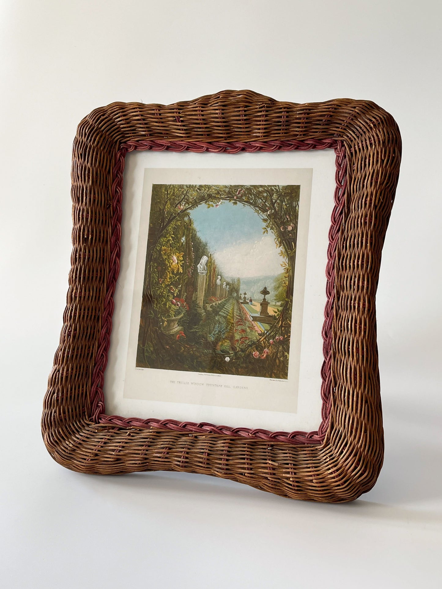 Vintage Large Wicker Tabletop Picture Frame